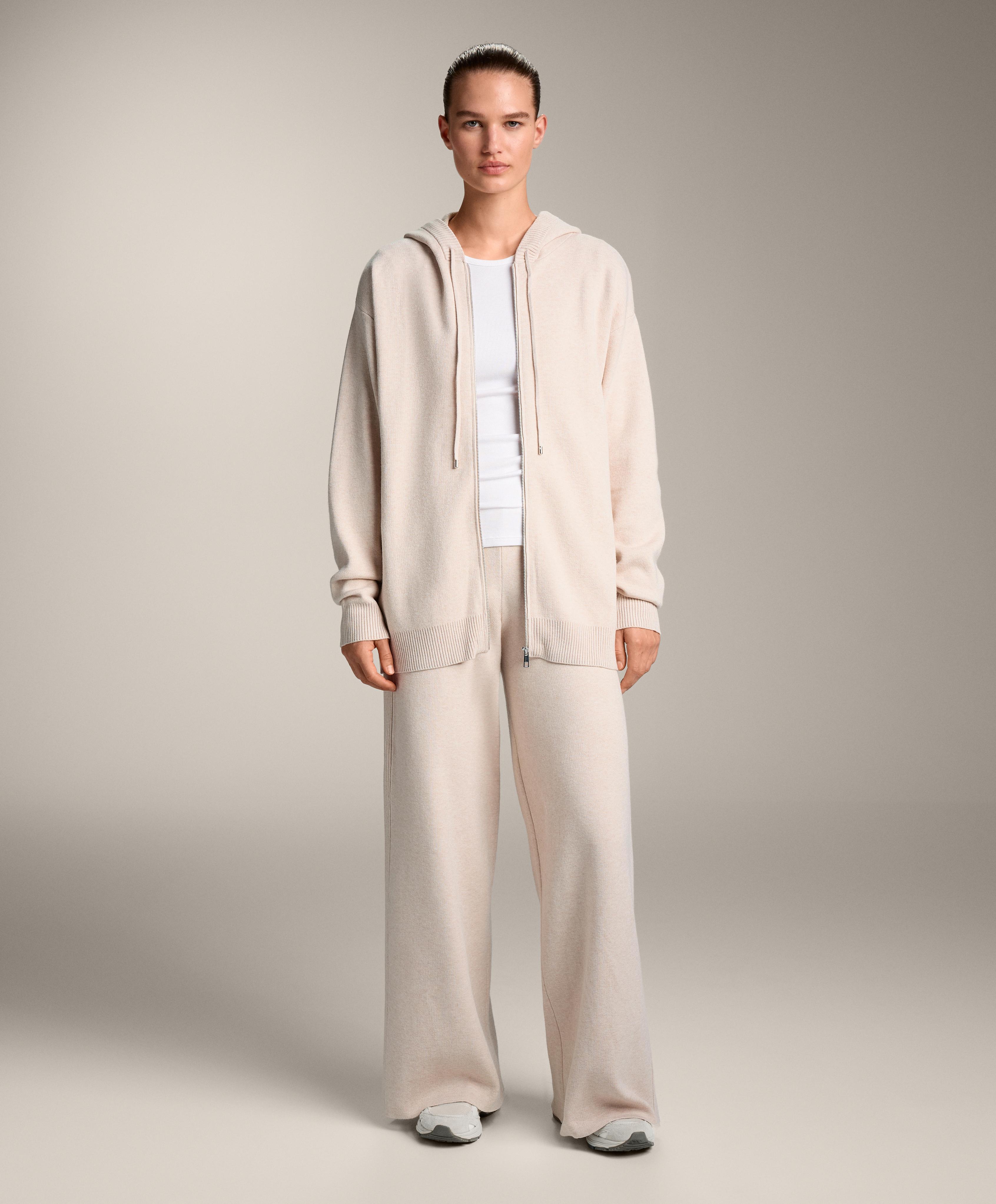 Veste longue en maille à capuche - Soldes