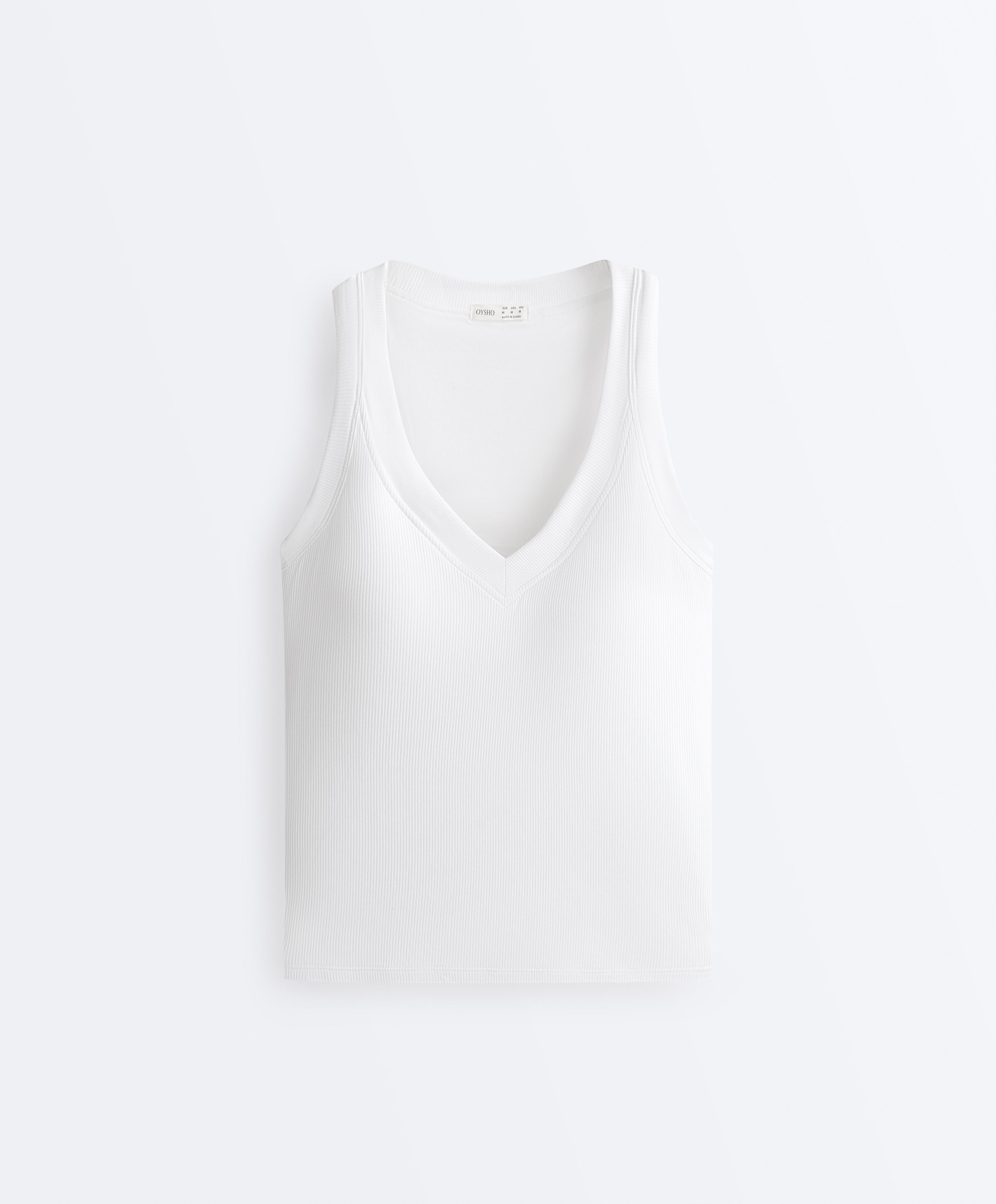 Rib modal blend tank top — WHITE