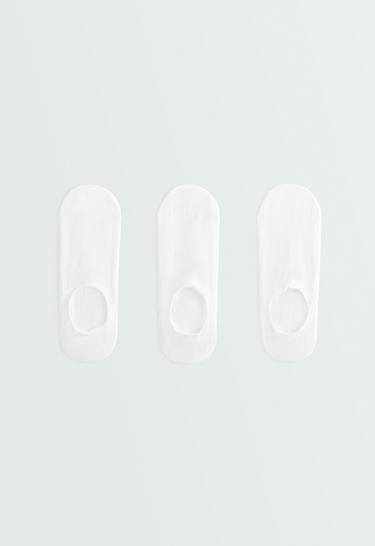 3 pairs of high-cut invisible polyamide sports socks — WHITE 1