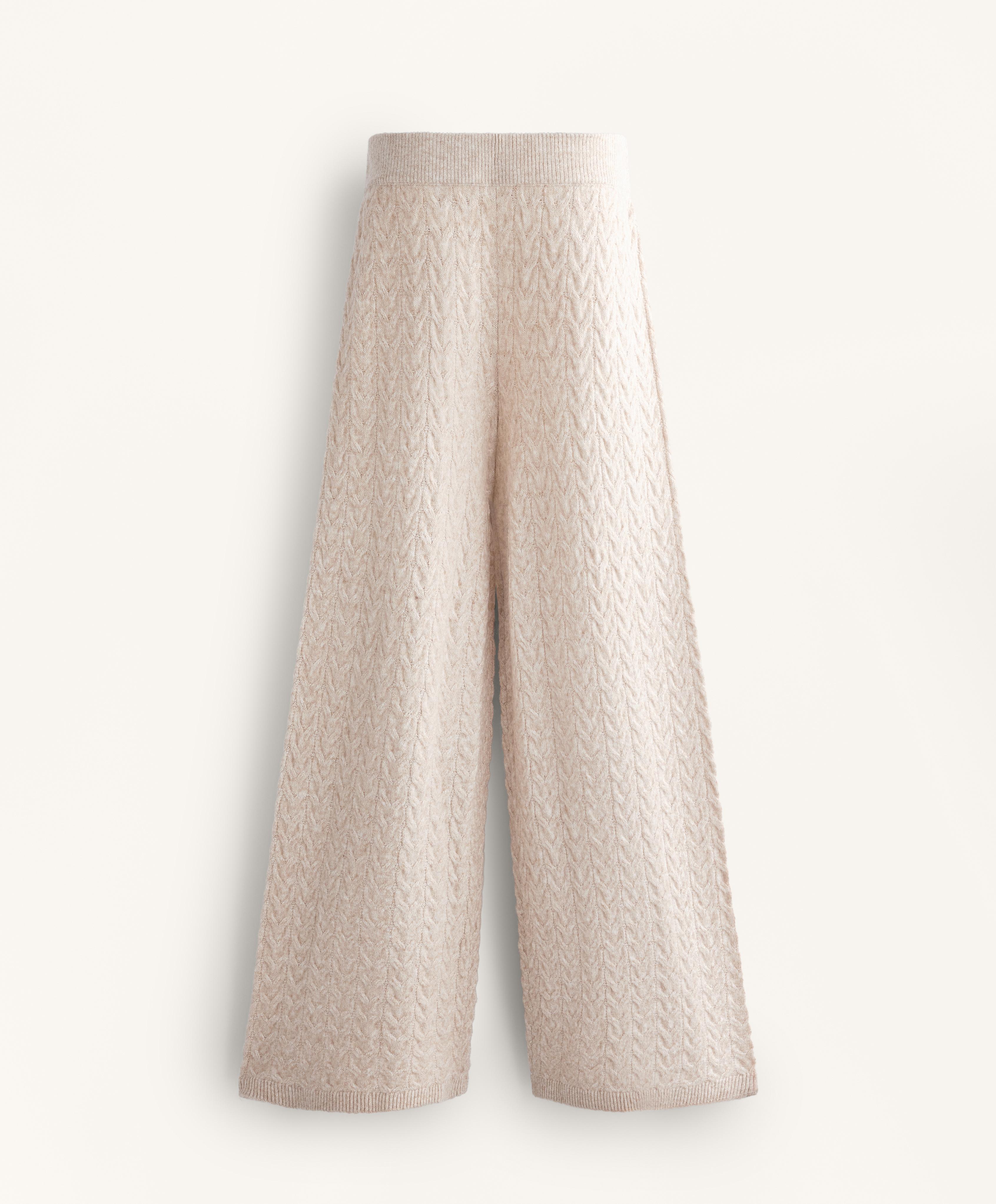 Cable knit straight leg trousers