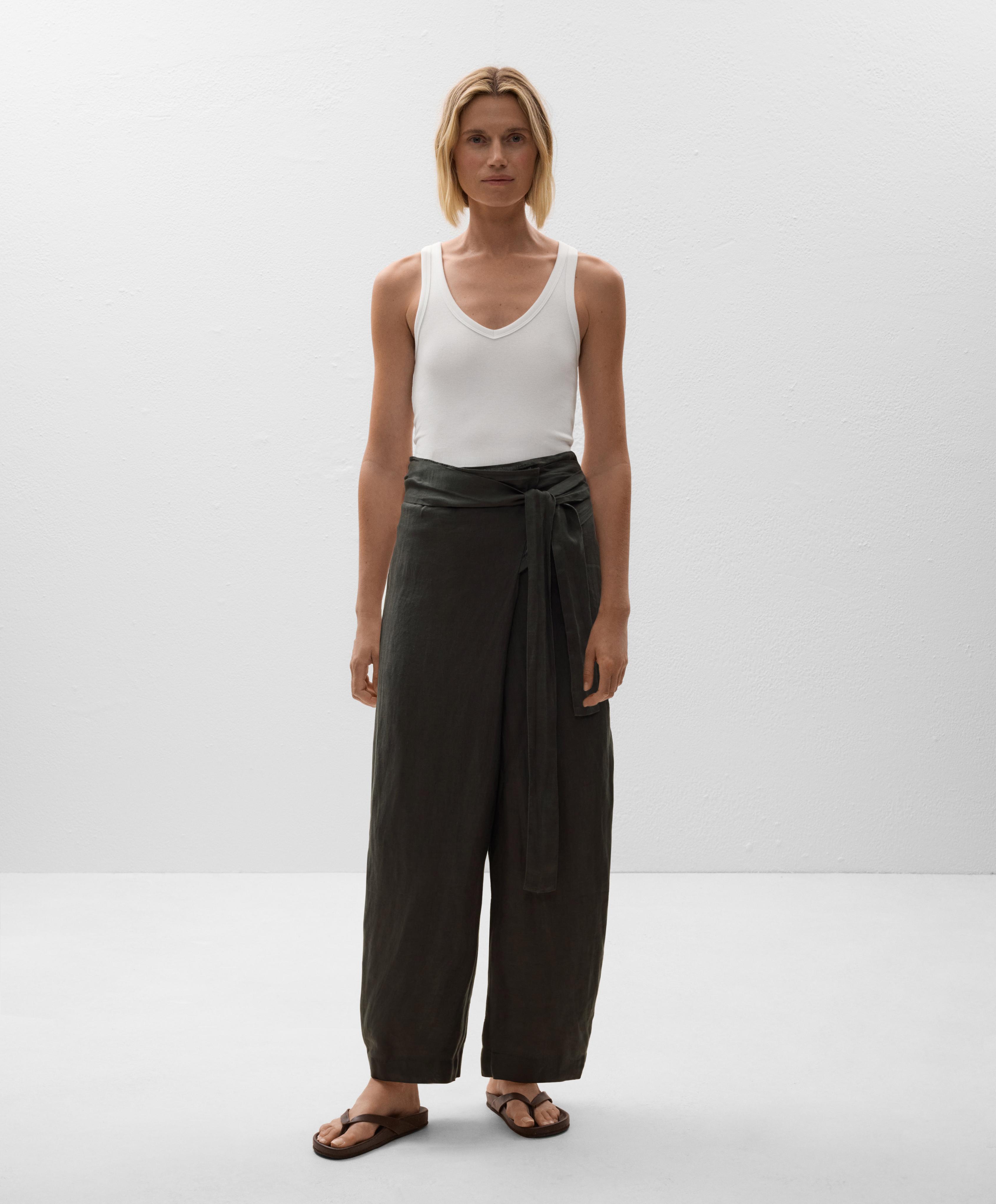 100% linen crossover balloon trousers - Sale 100% linen crossover balloon trousers - Sale