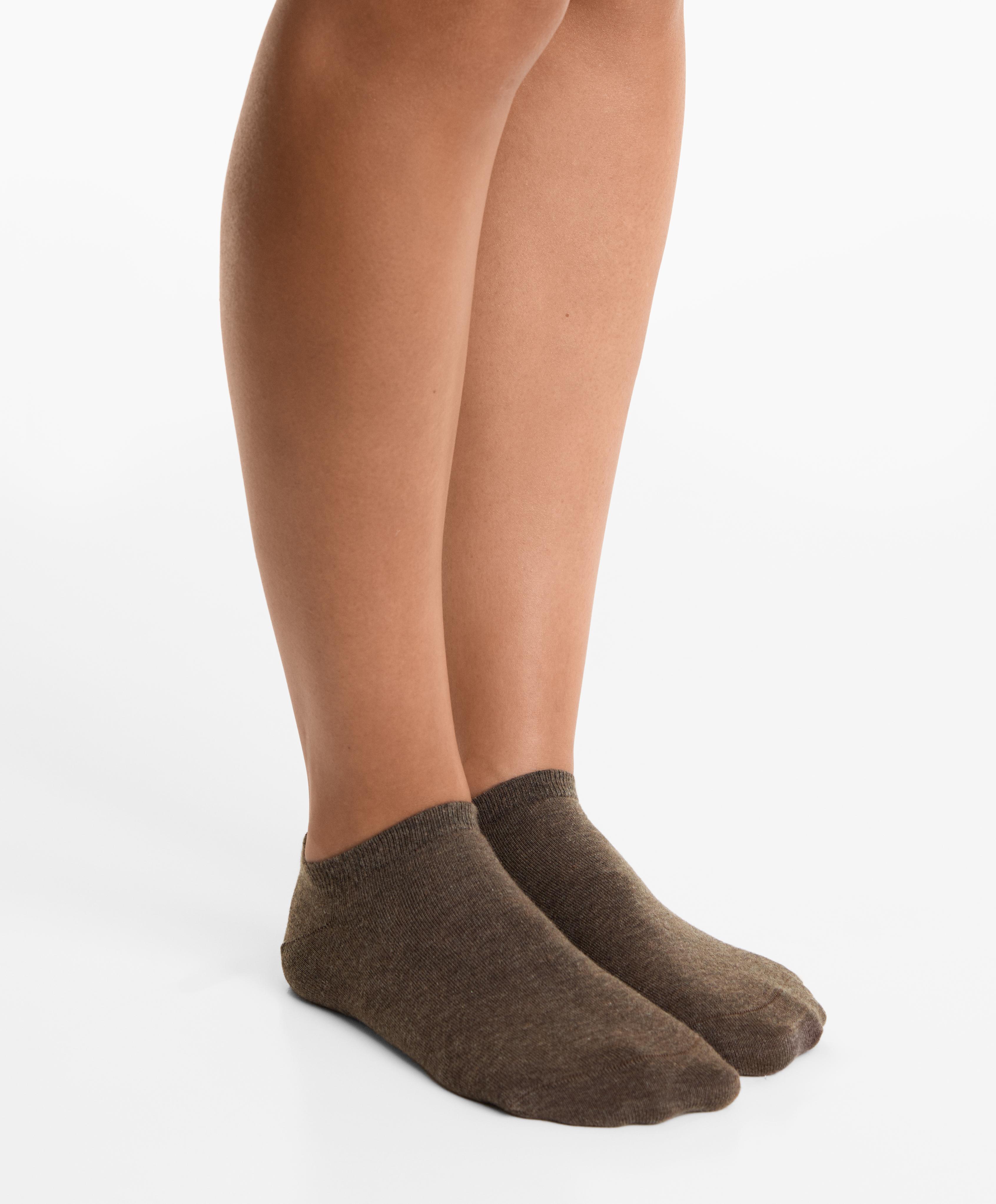 5 pairs of cotton blend sneaker socks — SAND MELANGE