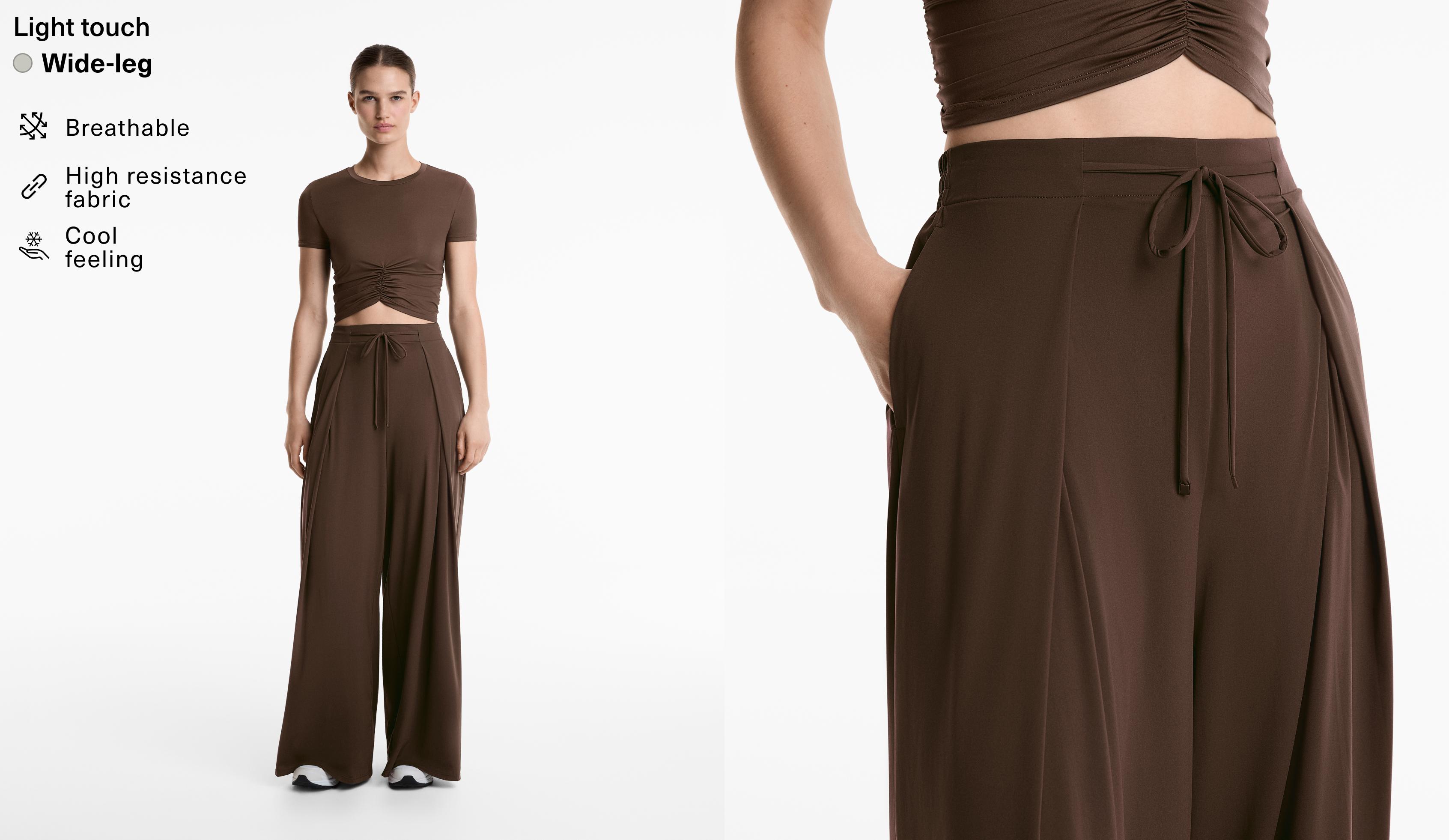 Light Touch pleated wide-leg trousers