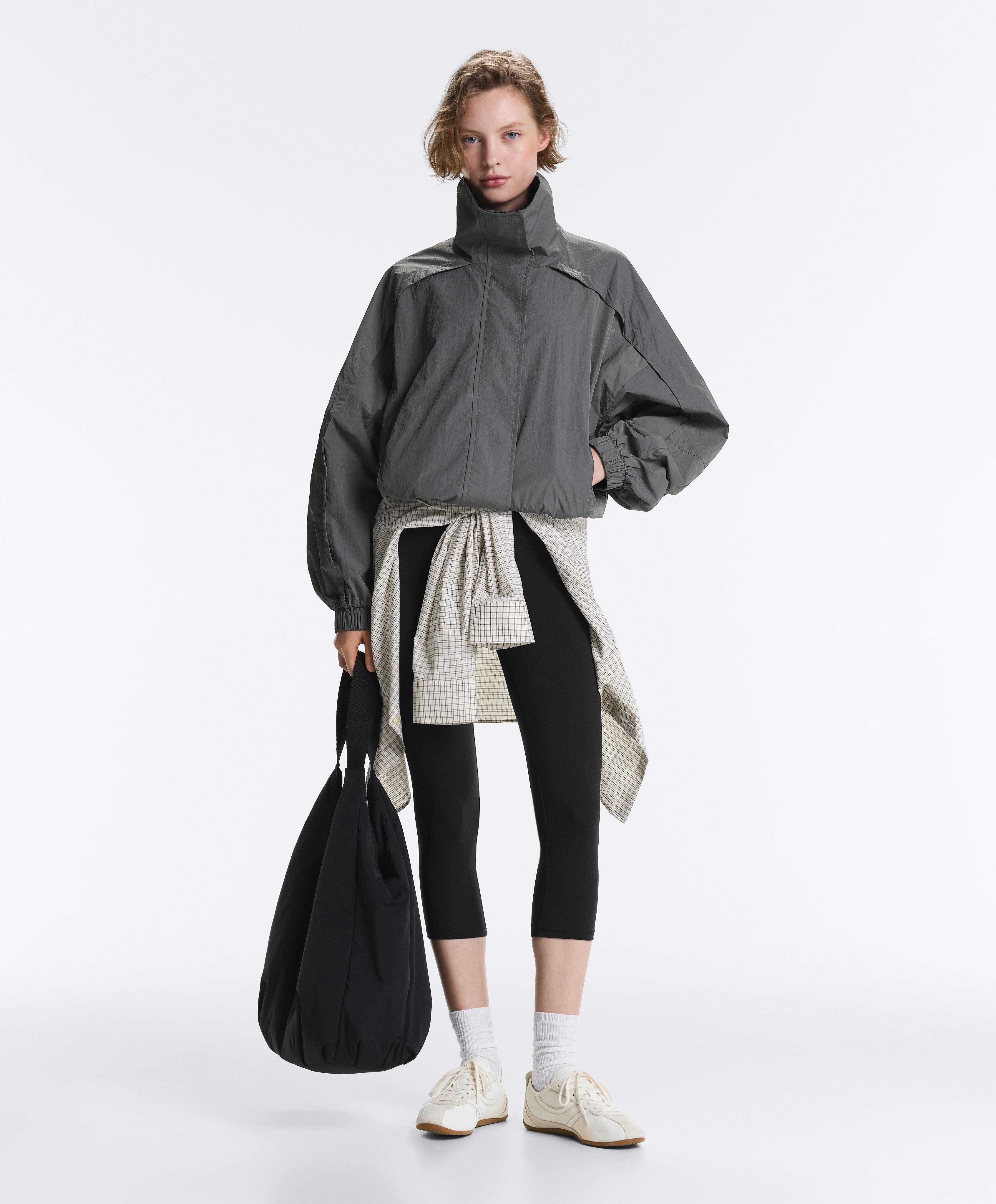 Water-repellent high-neck Track jacket — ASPHALT GREY