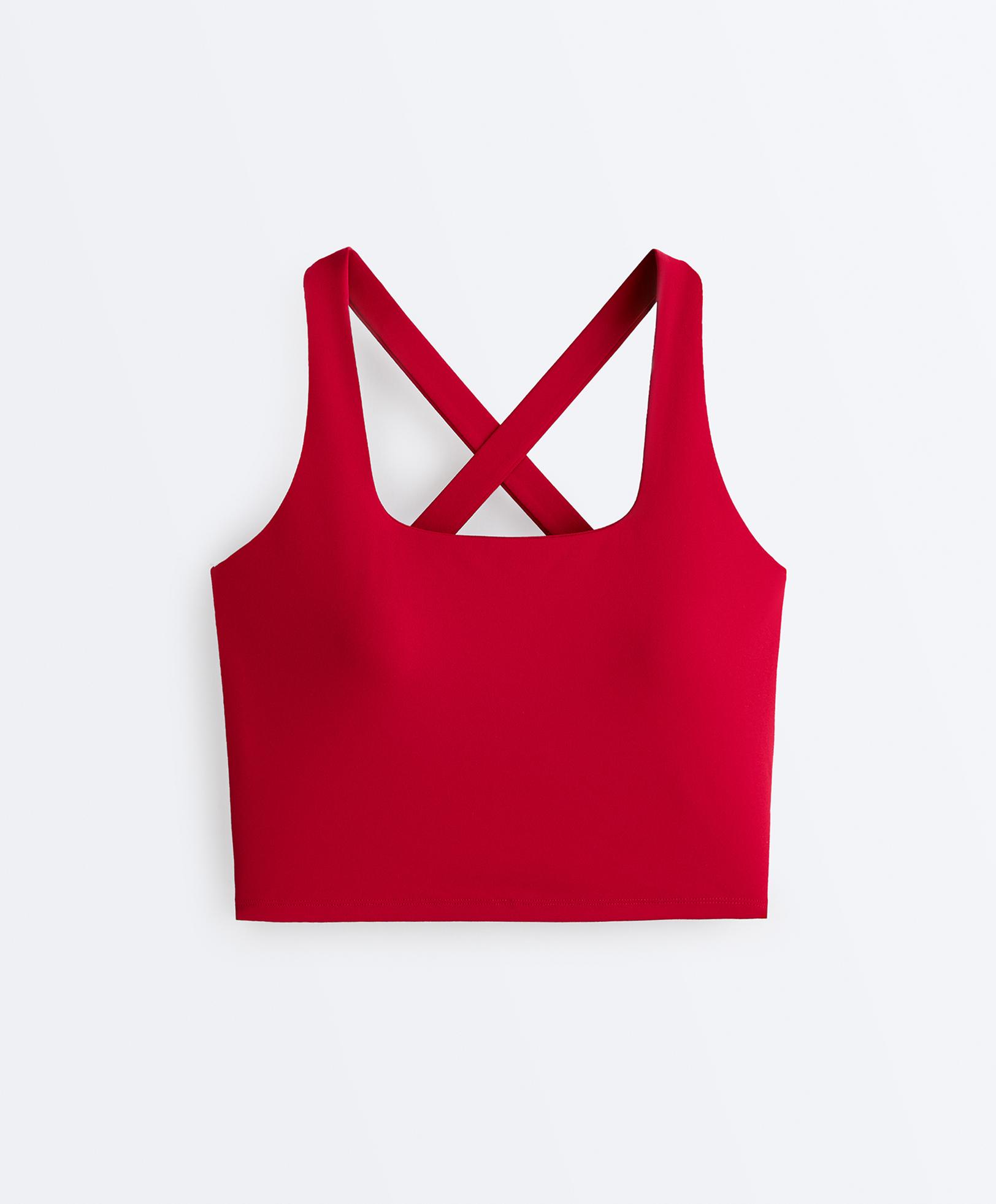 Comfortlux crossover back tank top — BRIGHT RED