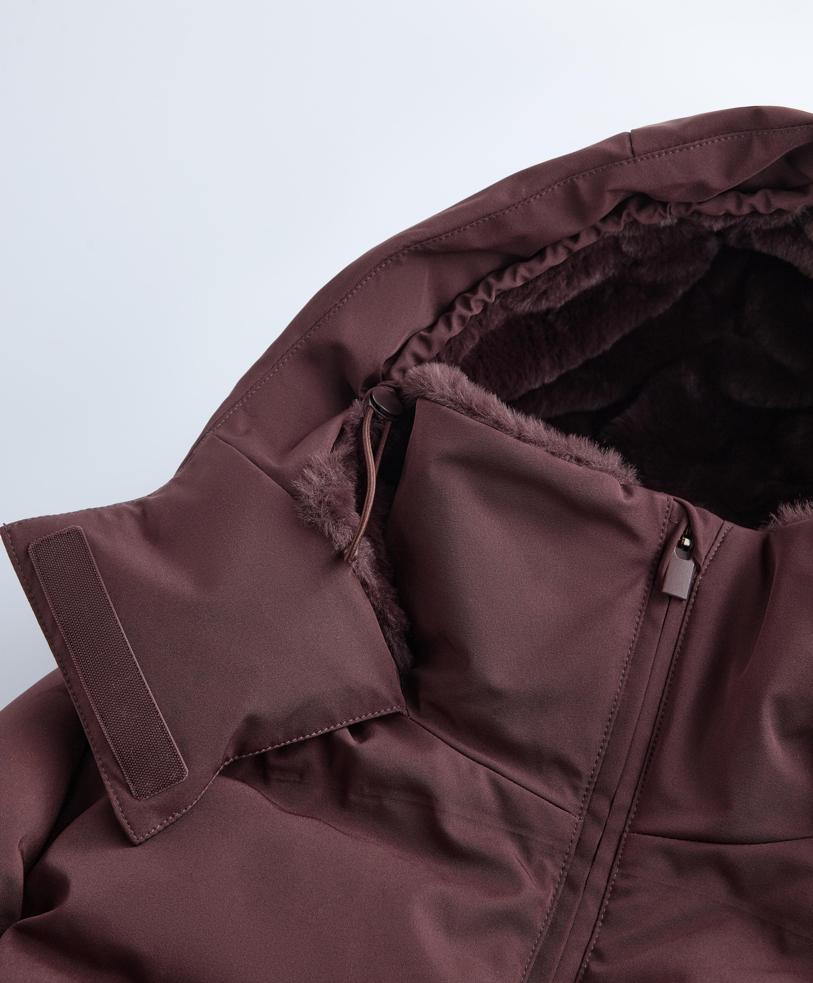 MINARDI PIUME SKI water-resistant padded jumpsuit with 80% down and 20% feather filling — DARK WINE RED