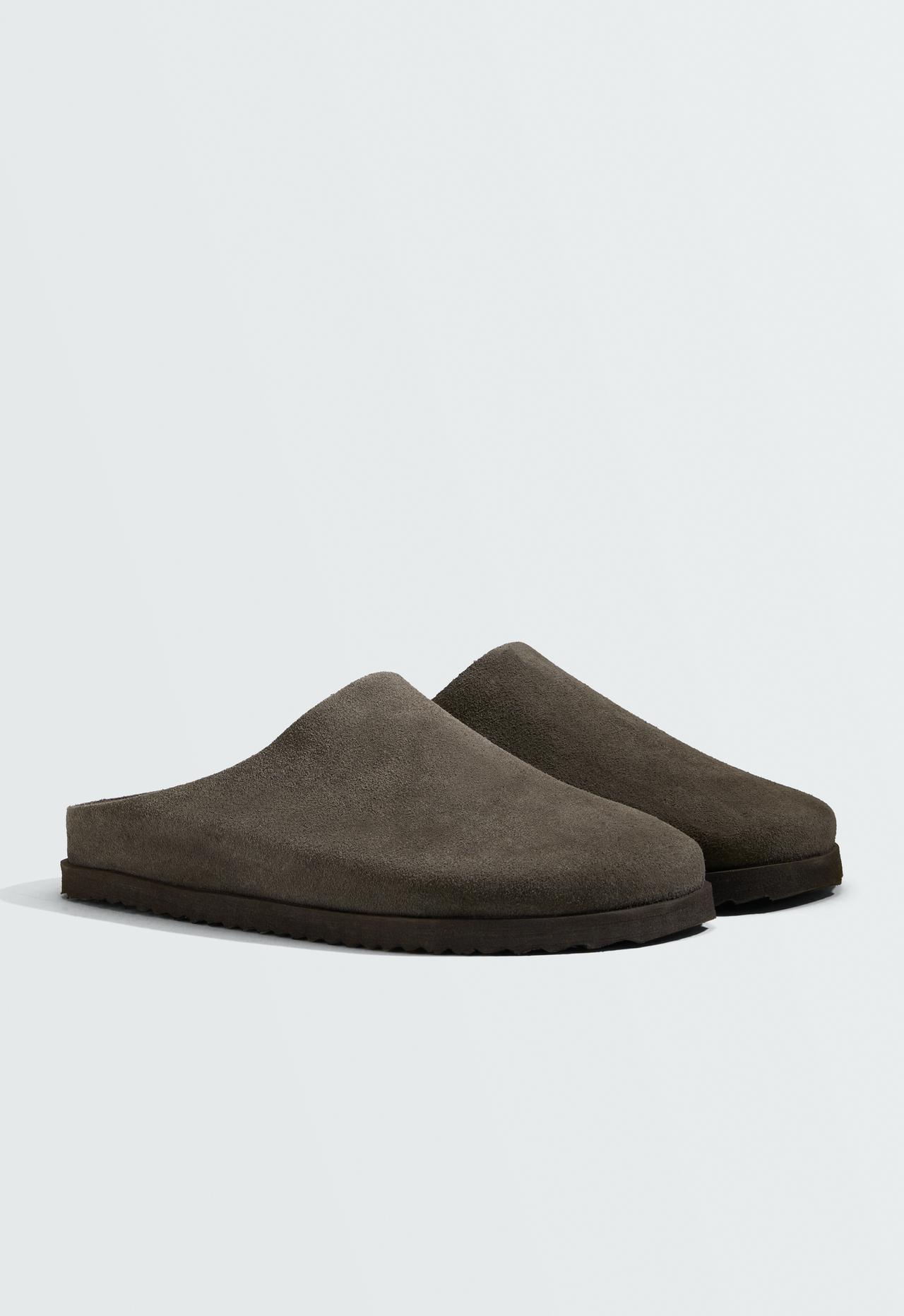 Suede mules — GREY
