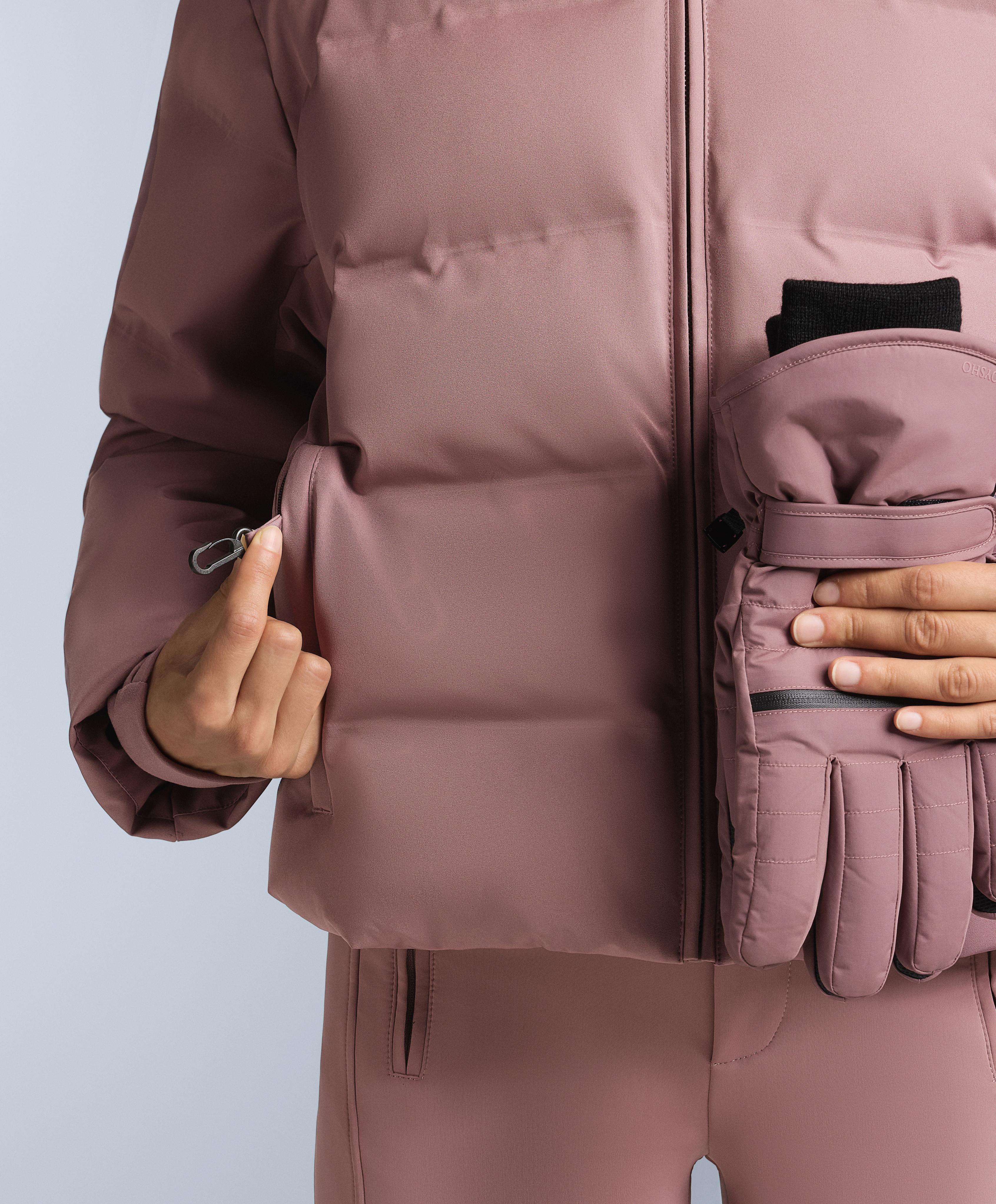 MINARDI PIUME SKI water-resistant 80% down and 20% feather jacket — PINK-MAUVE