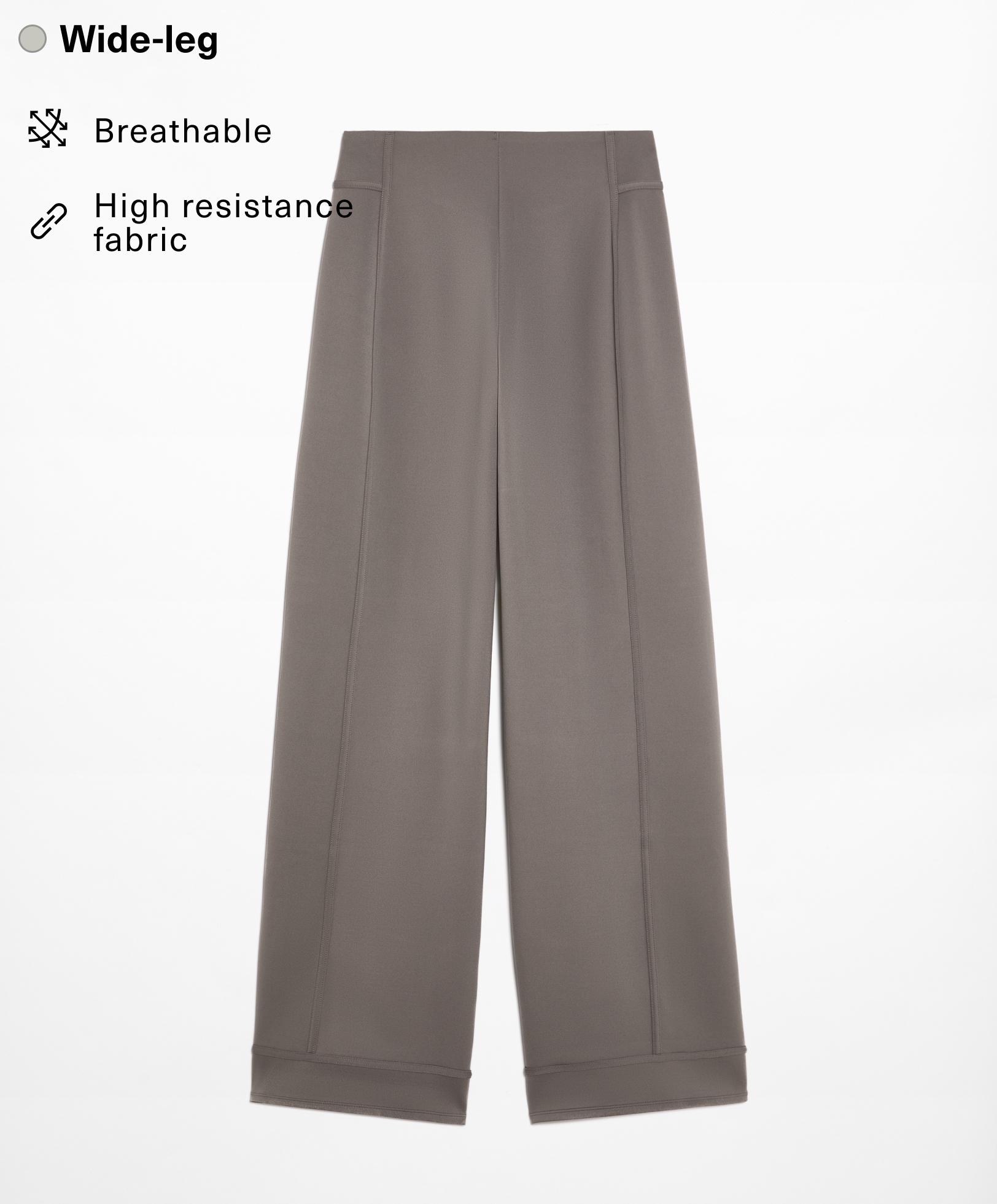 Neoprene-effect wide-leg trousers