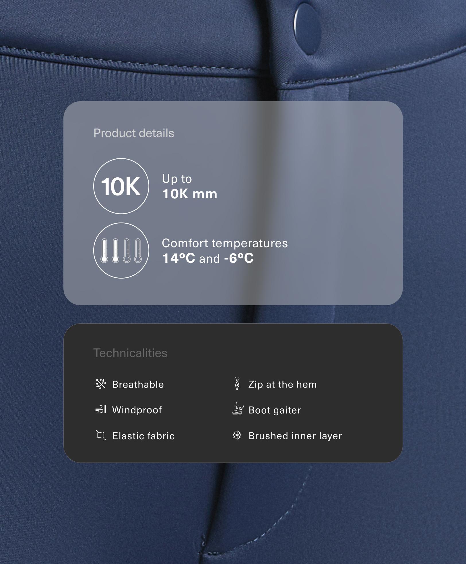 Bukser, SKI, flare, i elastisk, vandtæt stof Bukser, SKI, flare, i elastisk, vandtæt stof