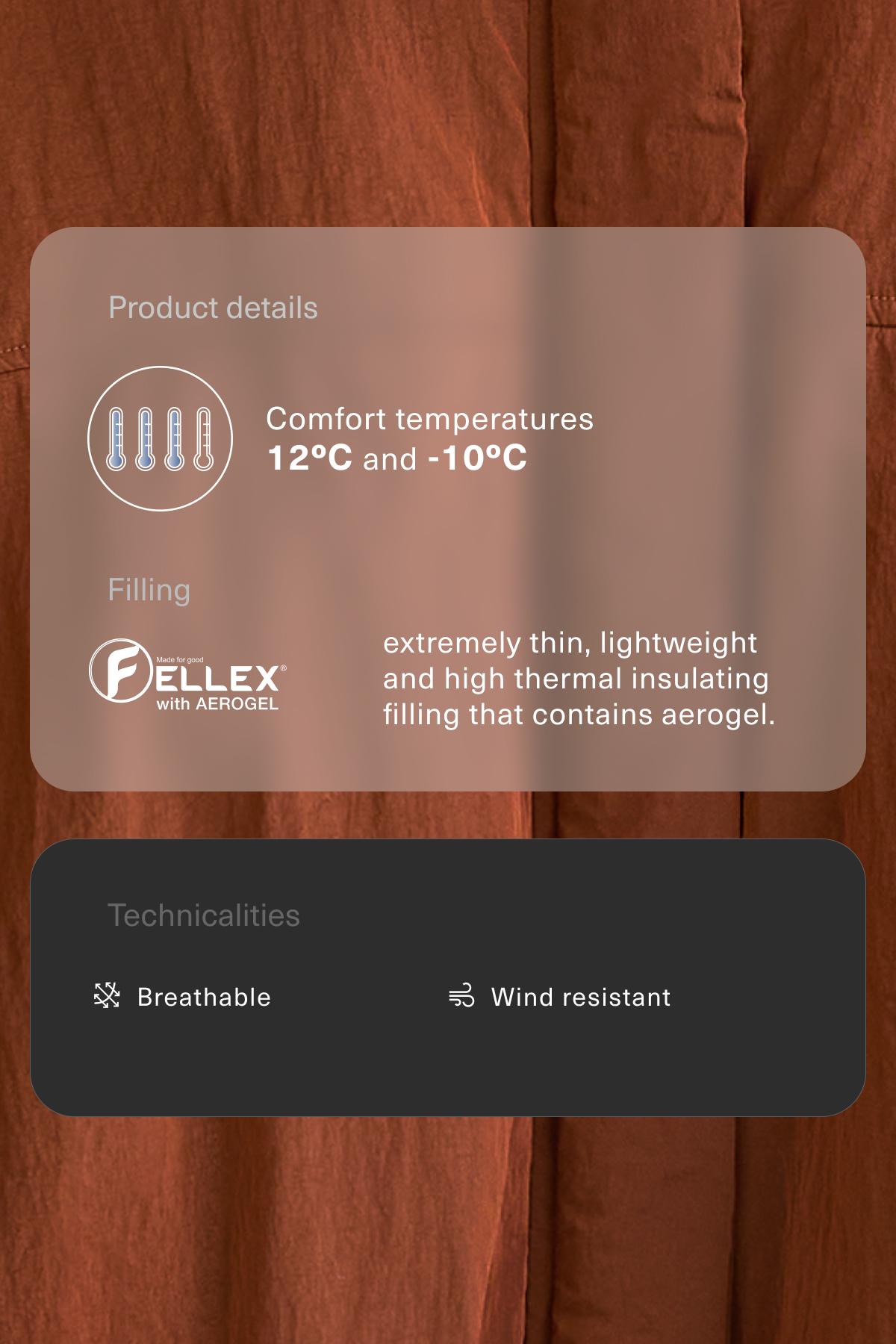 FELLEX® AEROGEL short padded jacket — COPPER
