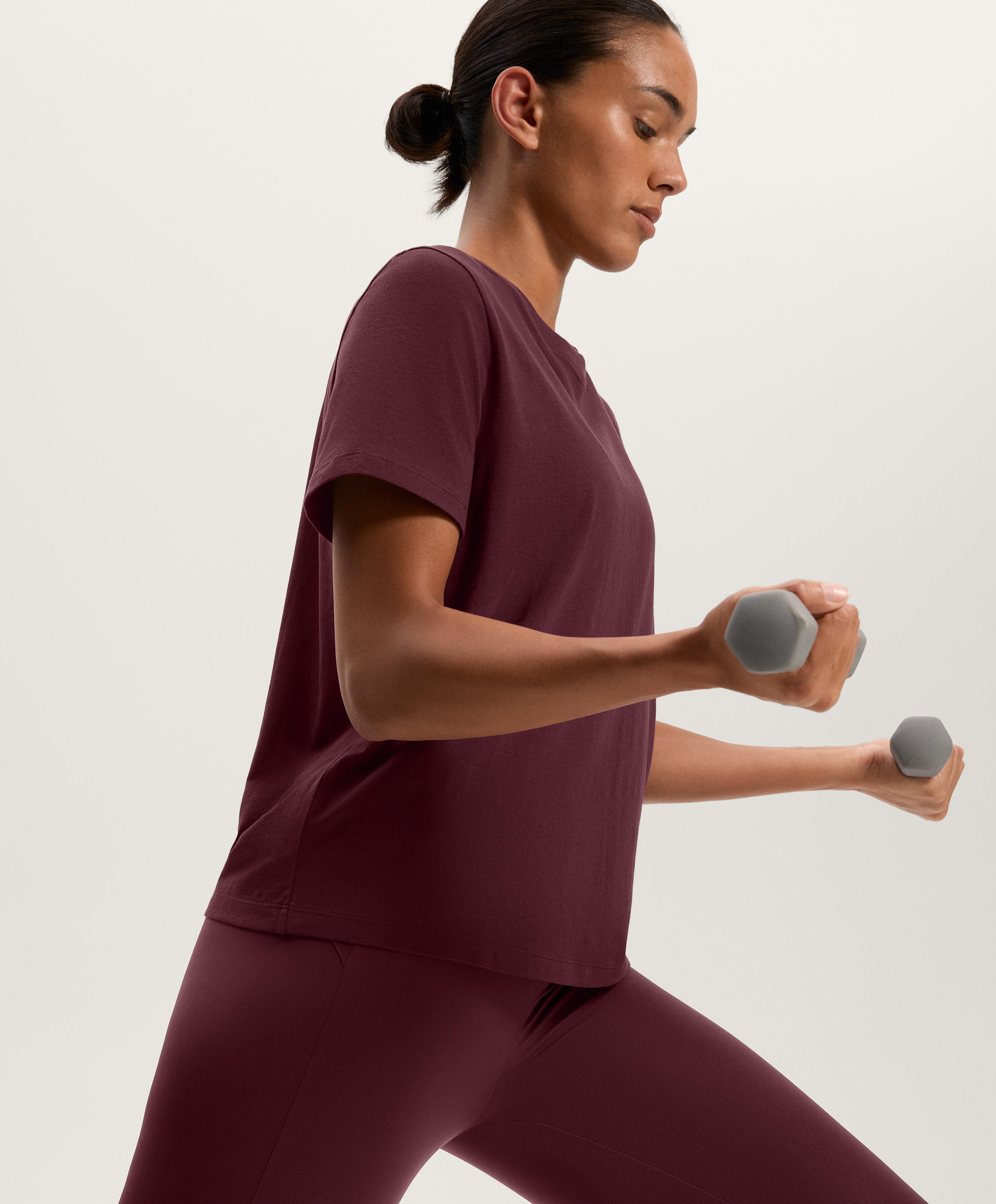 T-shirt en mélange de coton à manches courtes