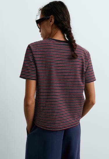 Striped regular-fit short-sleeved T-shirt — NAVY BLUE 4