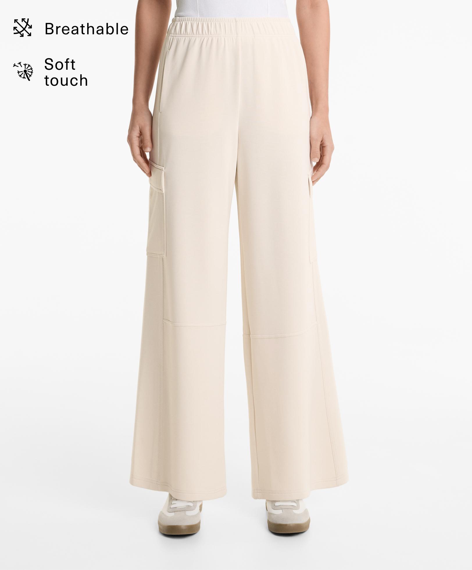 Cargo trousers with soft-touch modal