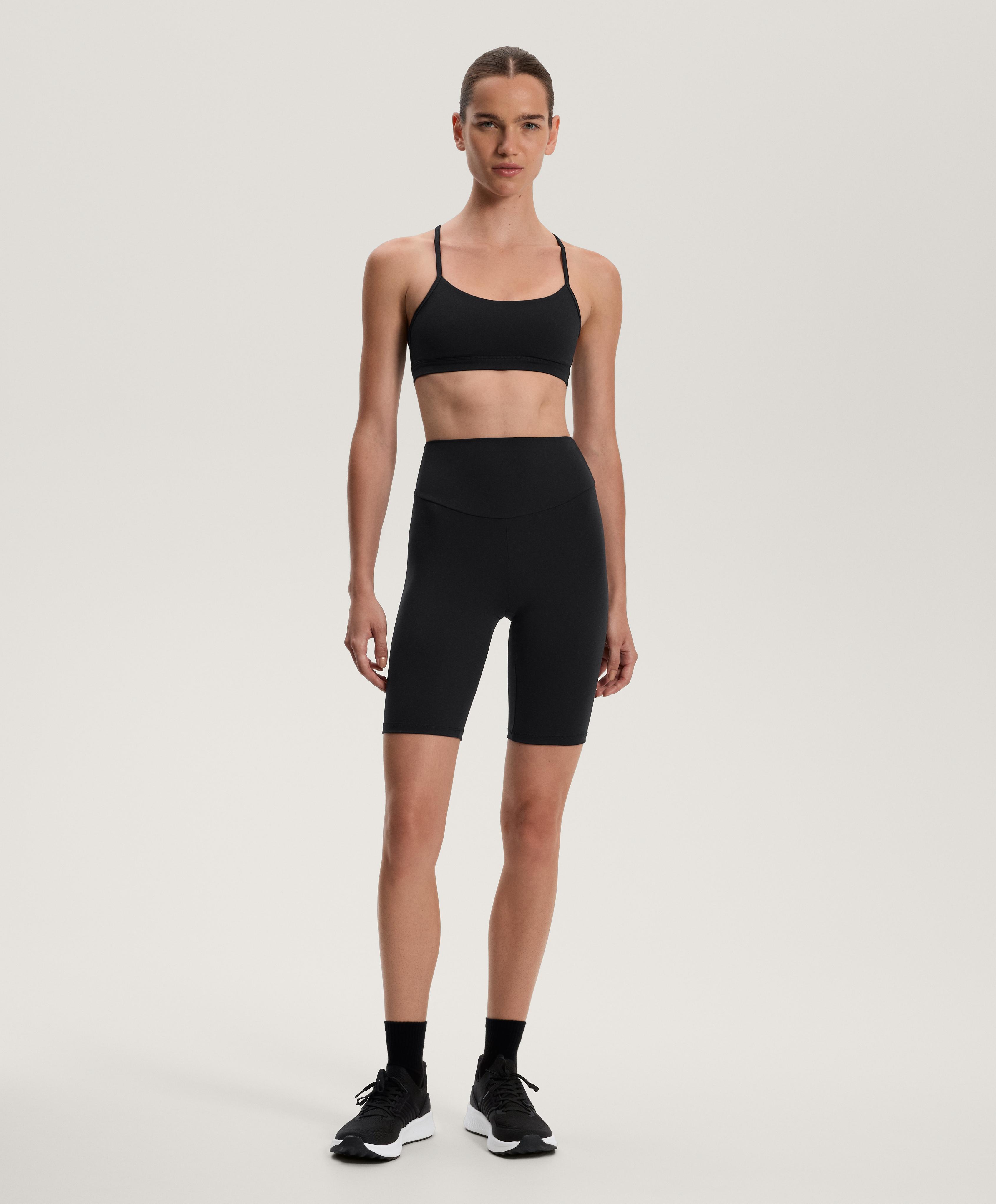 Comfortlux high-waisted 25cm biker leggings — BLACK