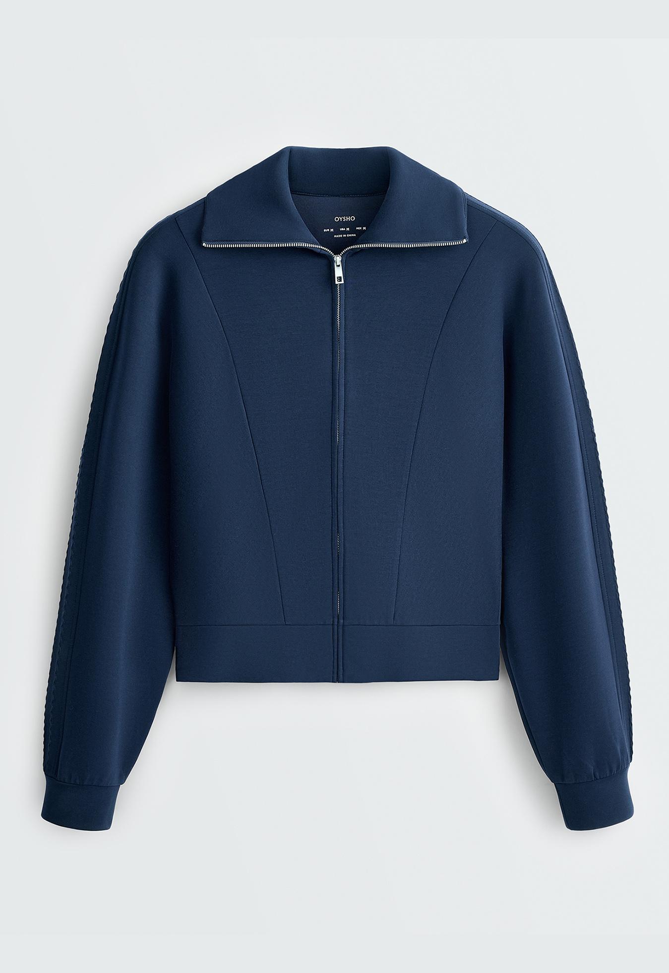 Soft-touch modal bomber jacket — NAVY BLUE