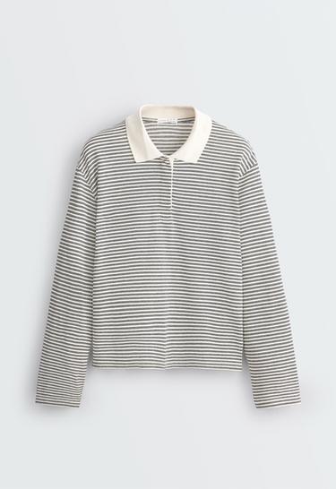 Piqué cotton striped polo shirt — WHITE  5