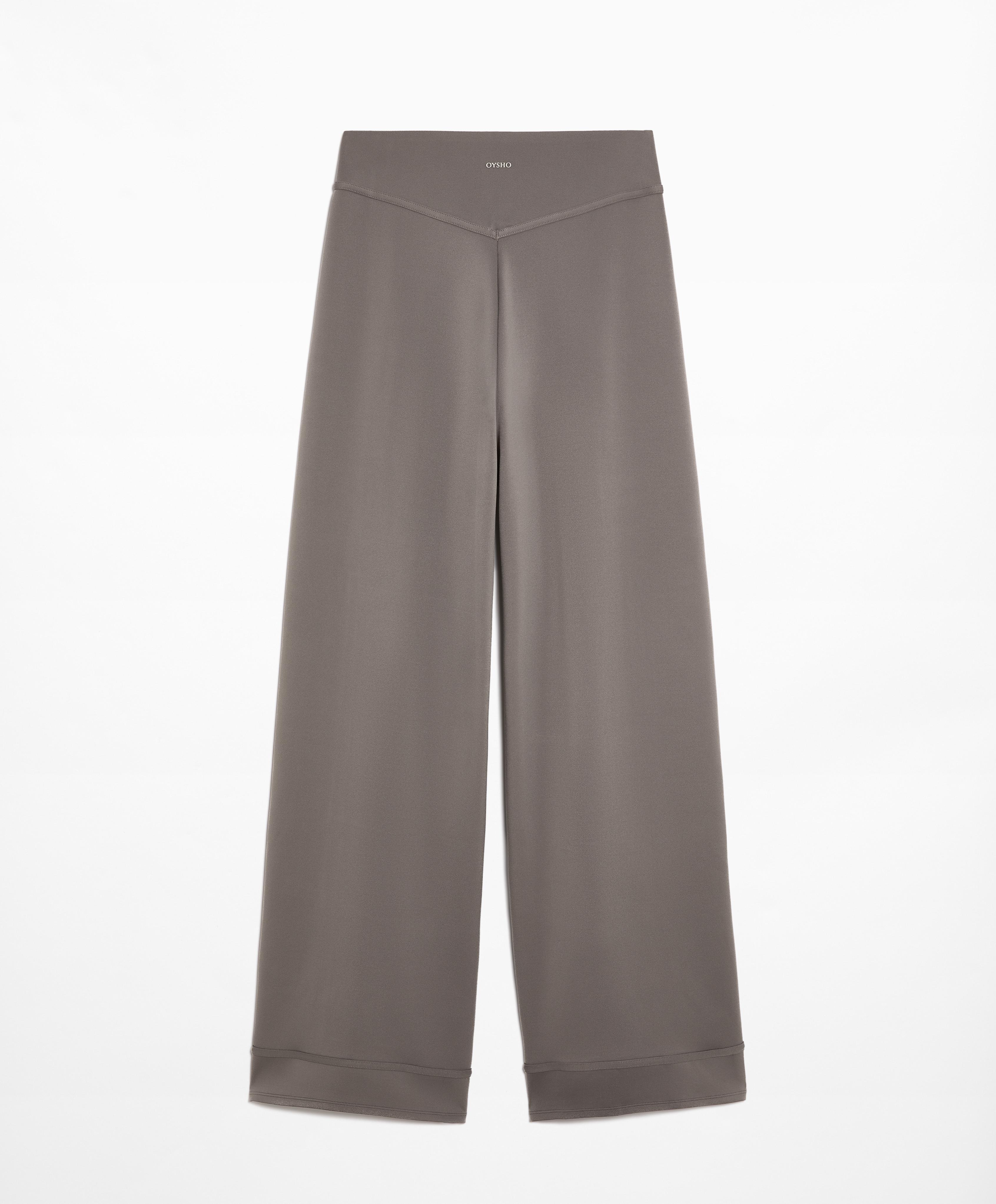 Neoprene-effect wide-leg trousers