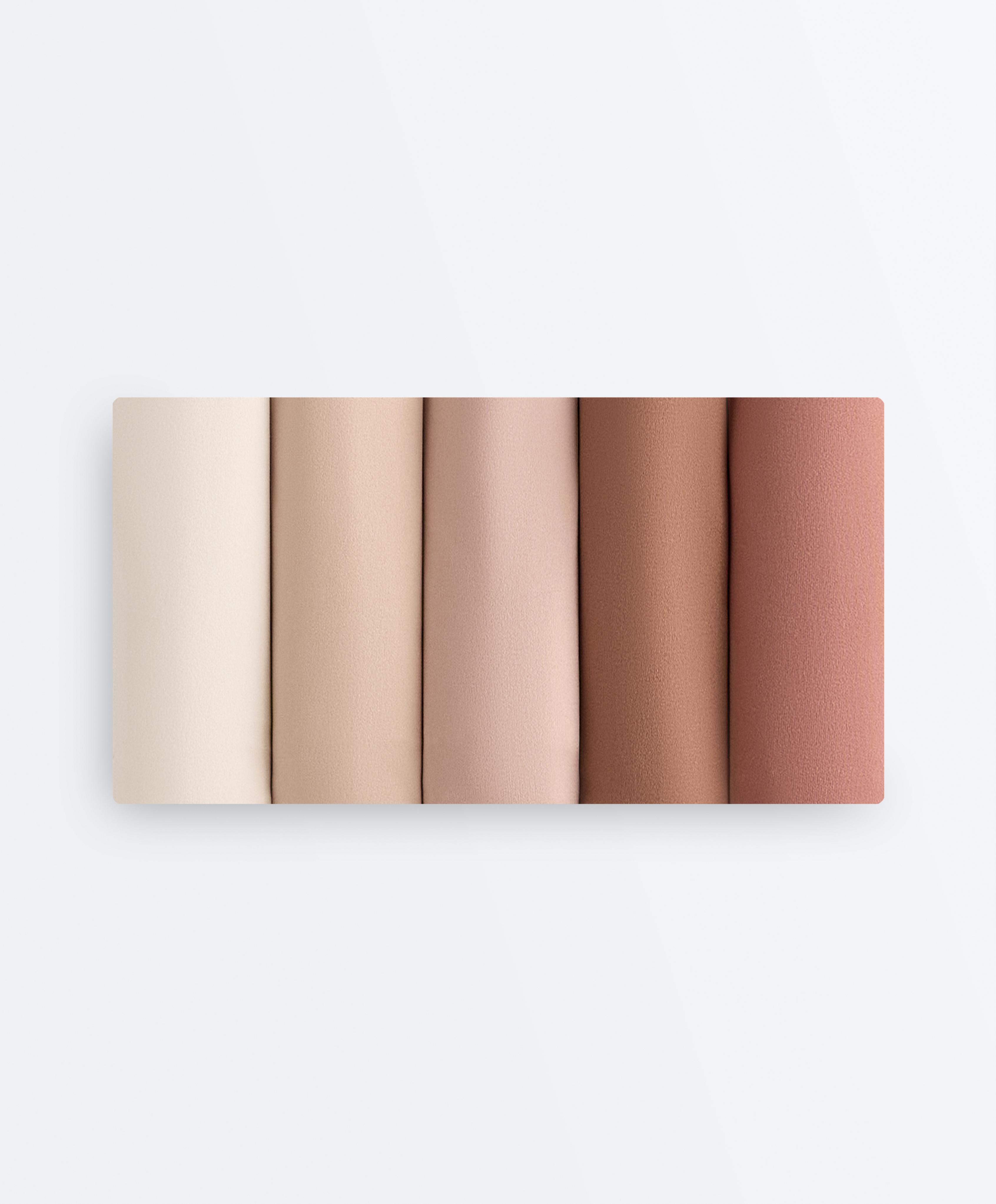 5 invisible polyamide blend PANTONE™ hipster briefs — BEIGE