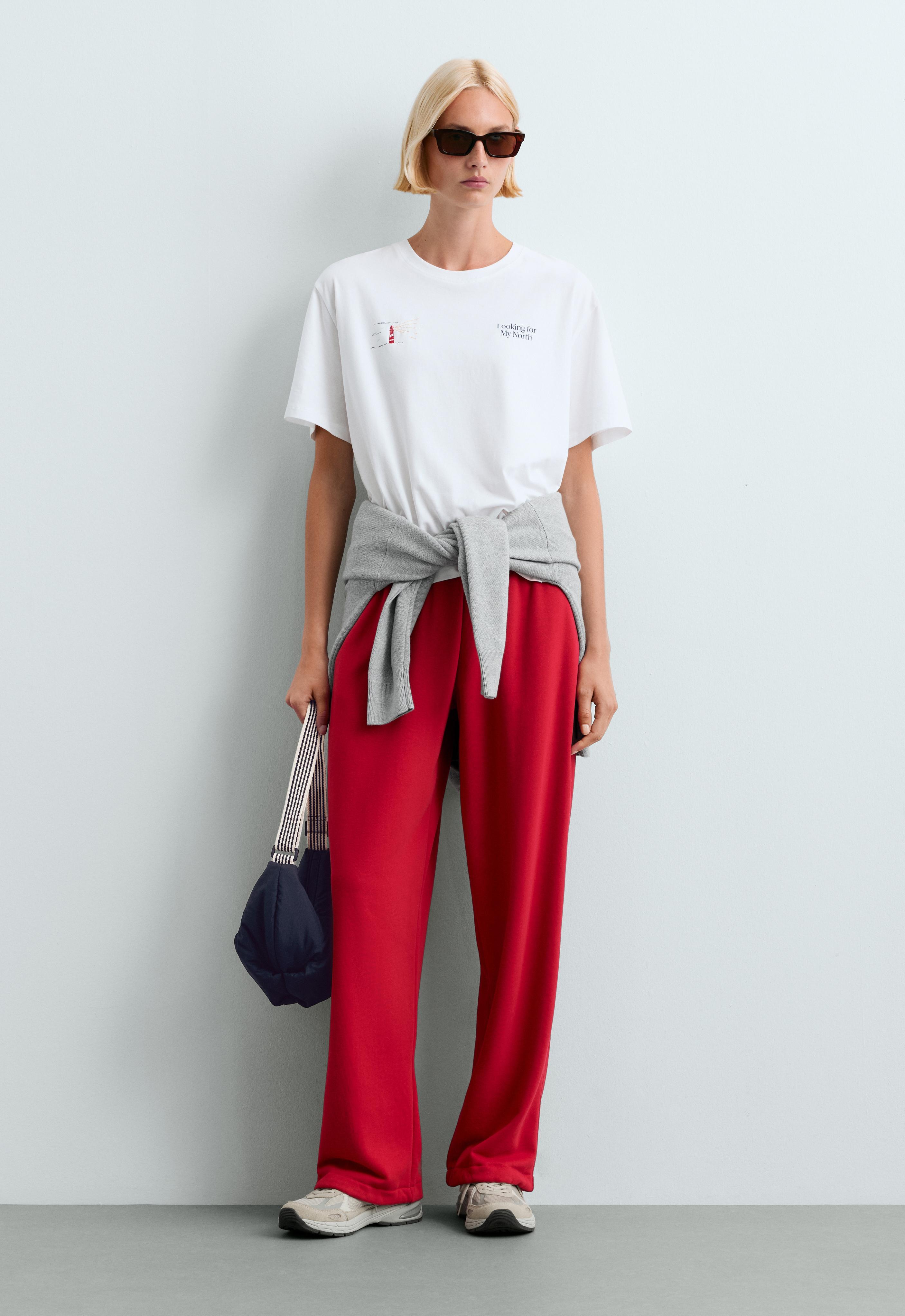 Bedrucktes Boxy-T-Shirt aus Baumwollmischung