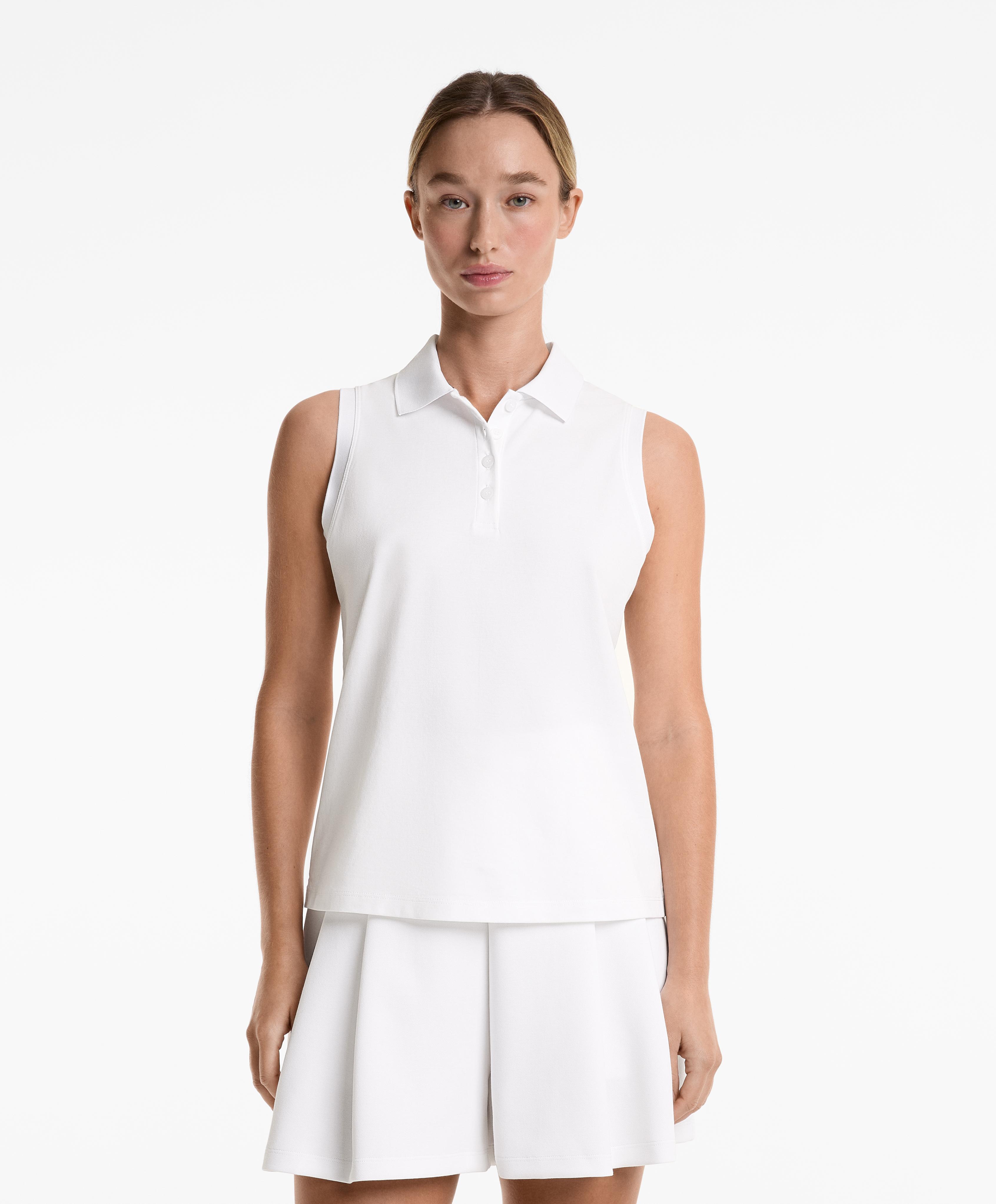 Polo pique sin mangas mezcla algodón Polo pique sin mangas mezcla algodón