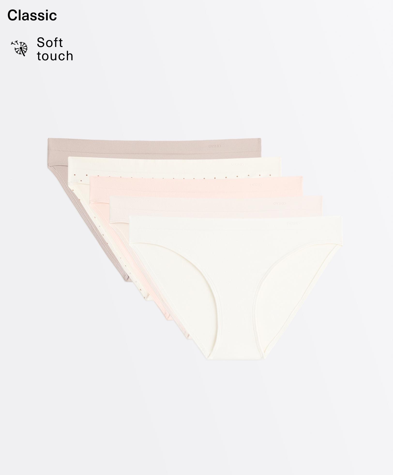 5 seamless soft-touch classic briefs — MINK