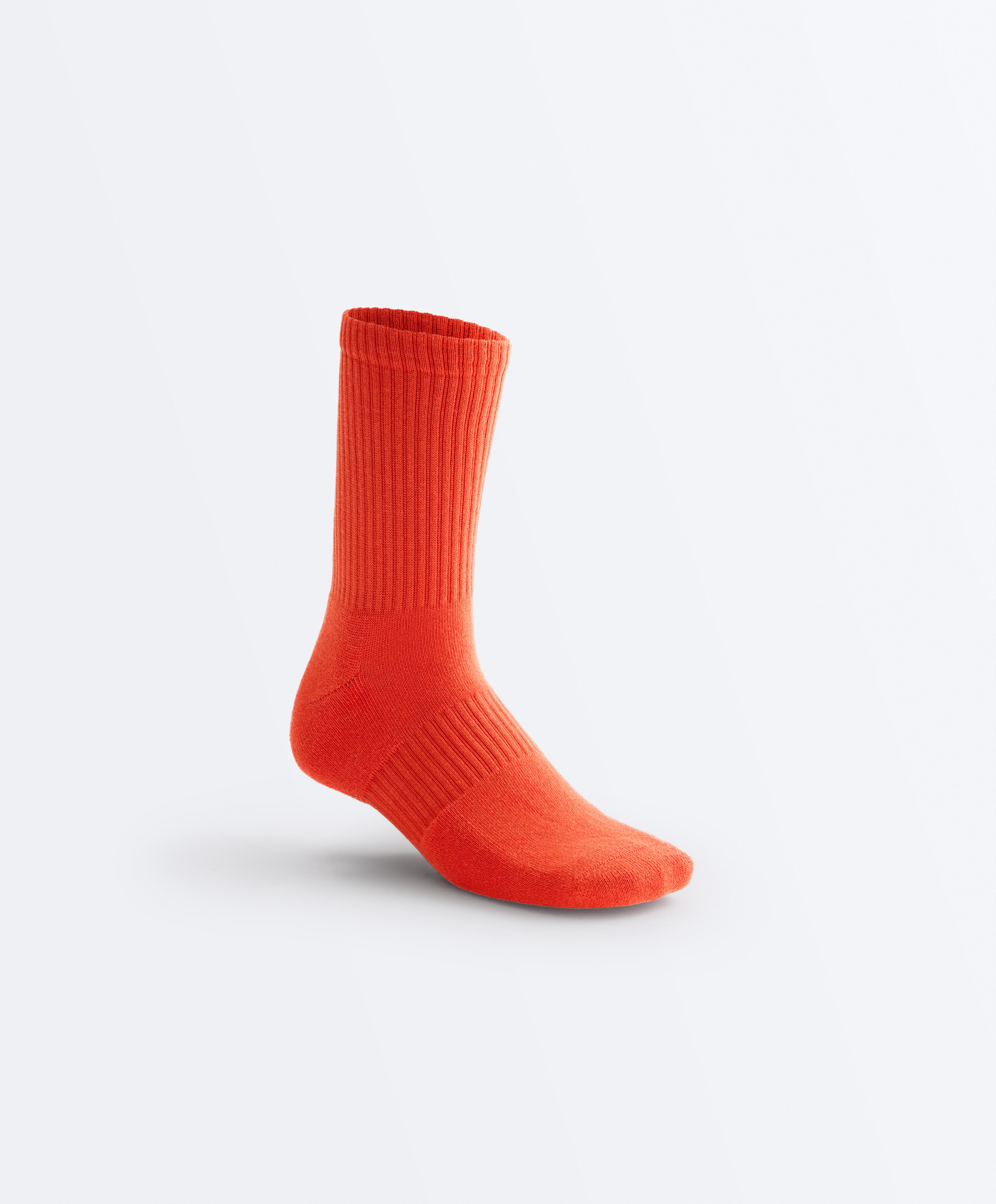 3 pairs of cotton blend classic socks — BRIGHT ORANGE