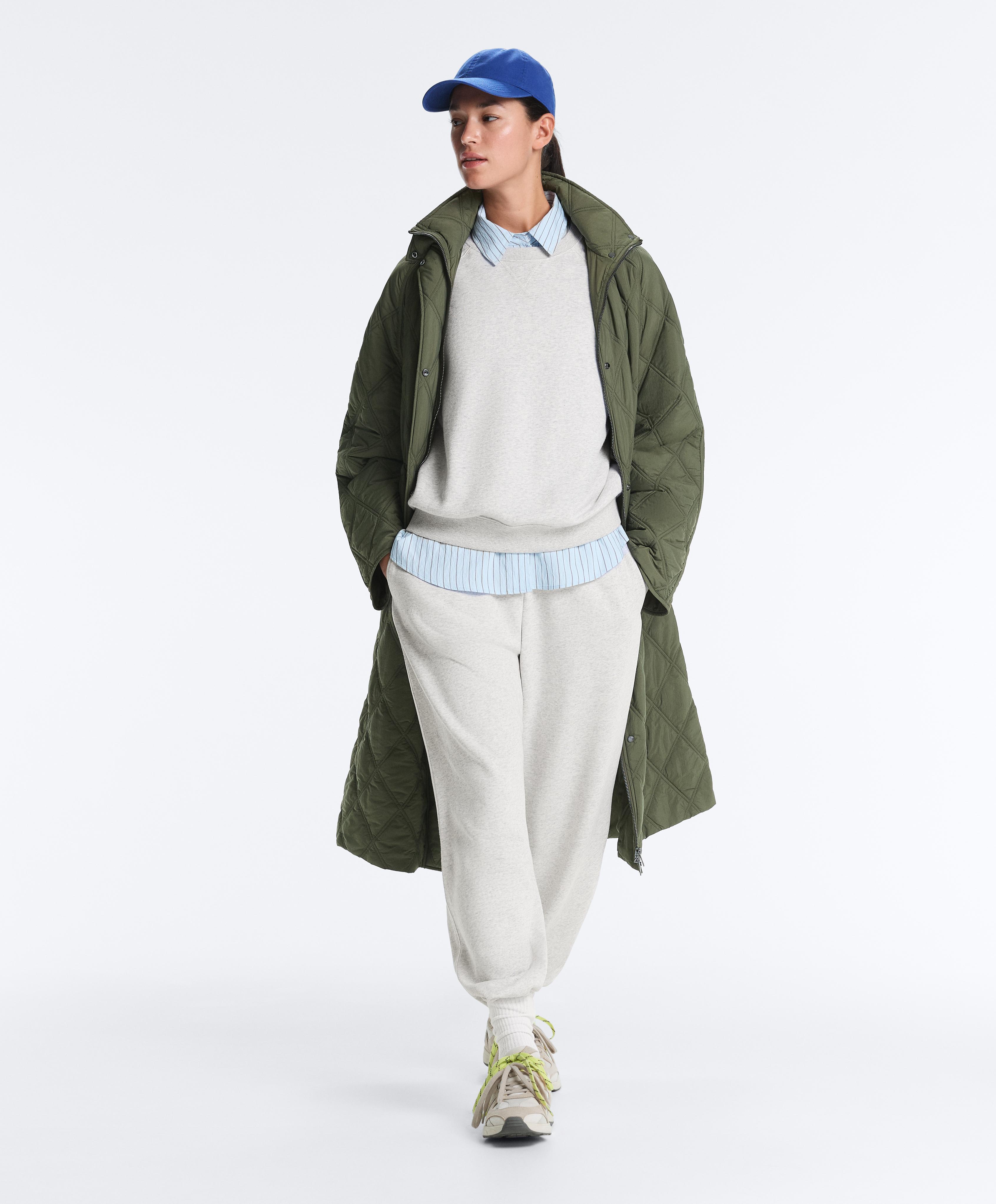 Cotton-blend marl fleece sweatshirt — PALE GREY MELANGE