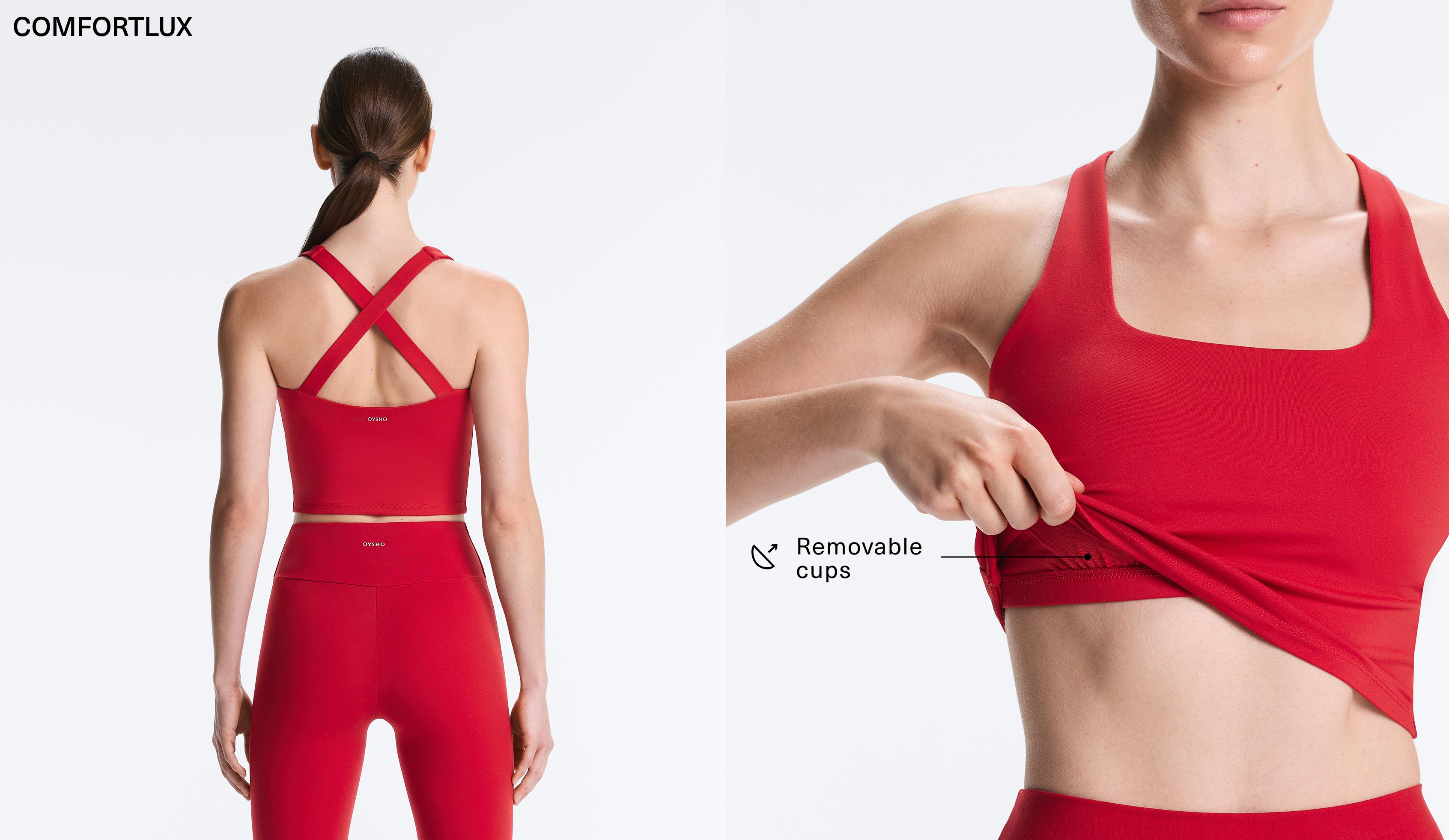 Comfortlux crossover back tank top — BRIGHT RED