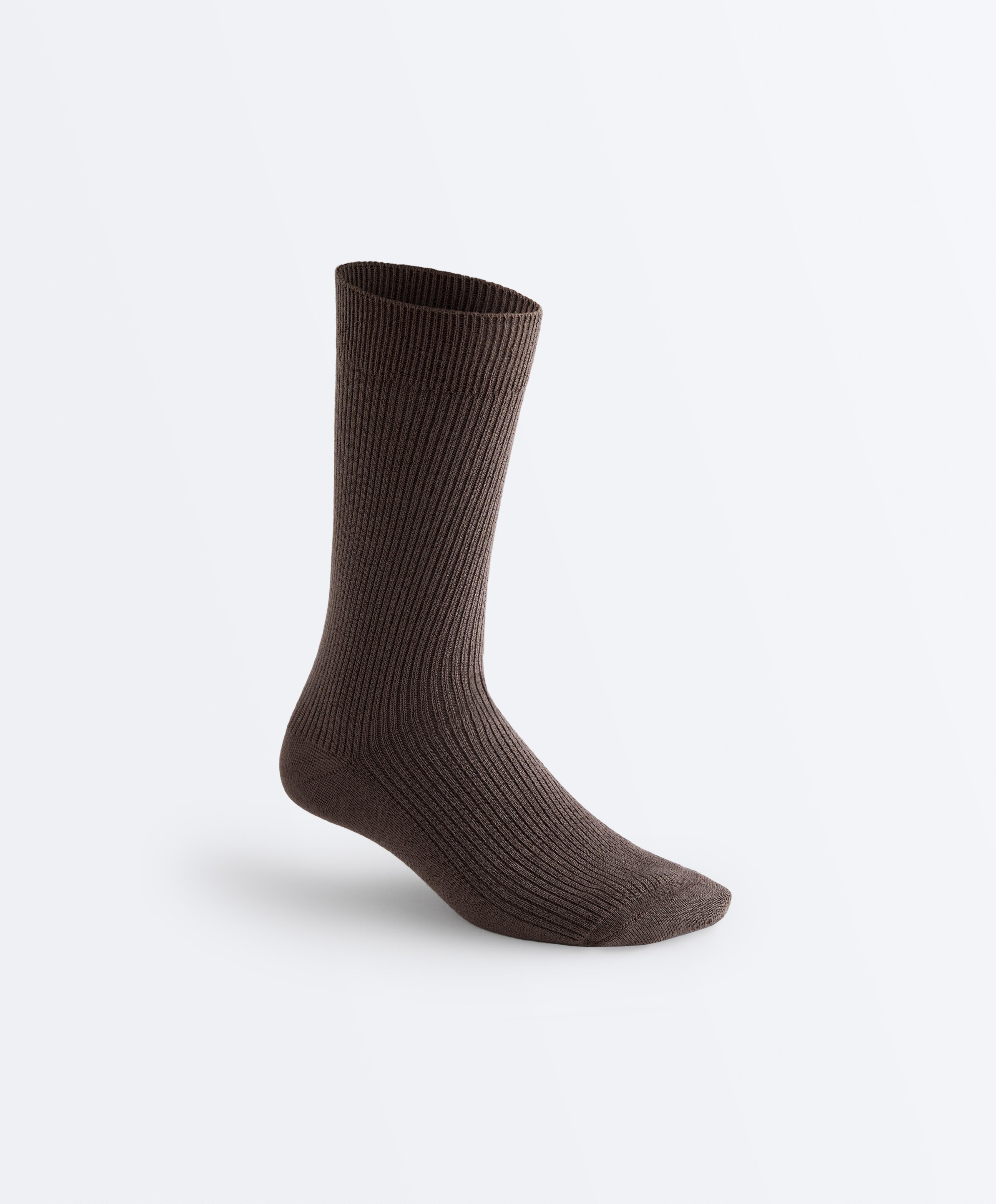 3 pairs of cotton blend classic socks — DARK MINK