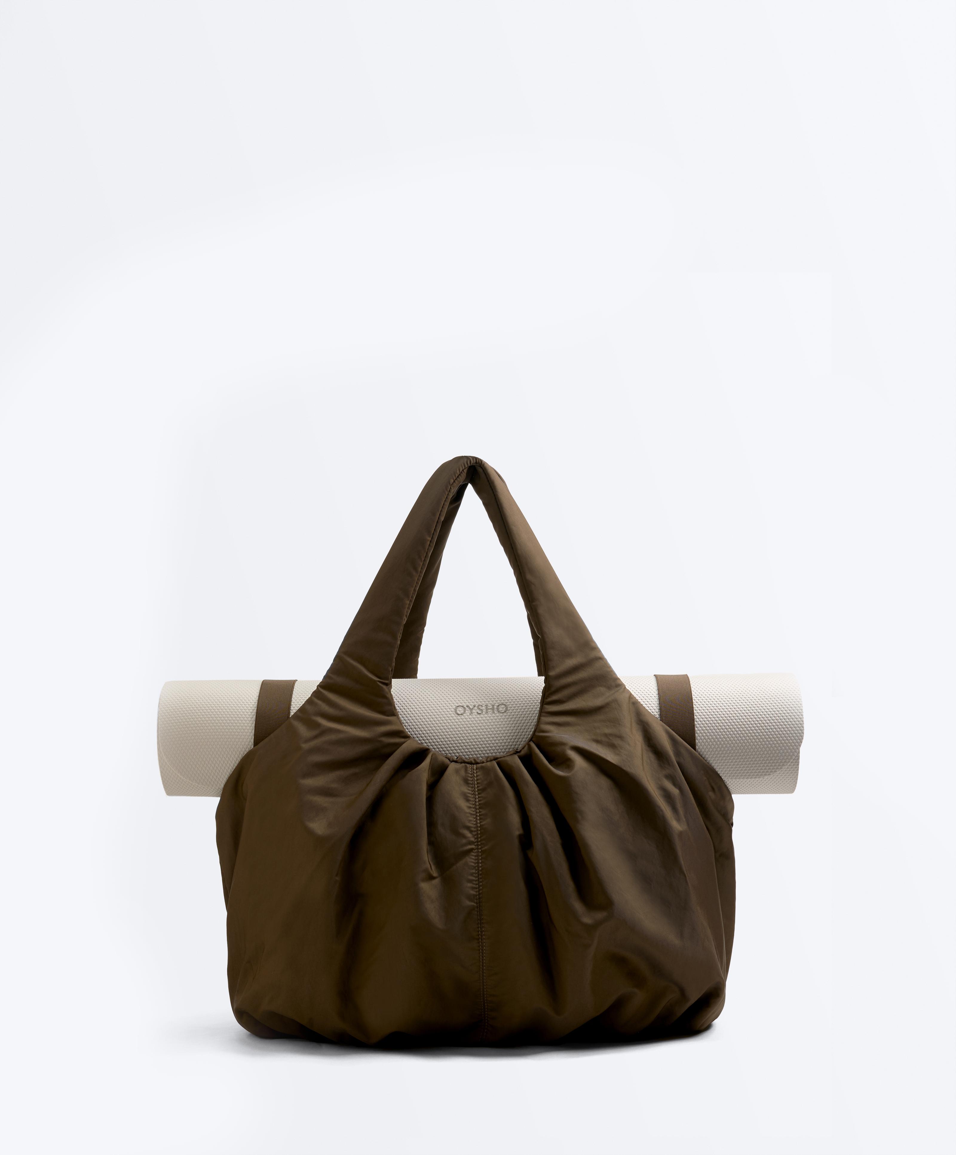 Gathered shopper bag — BROWN