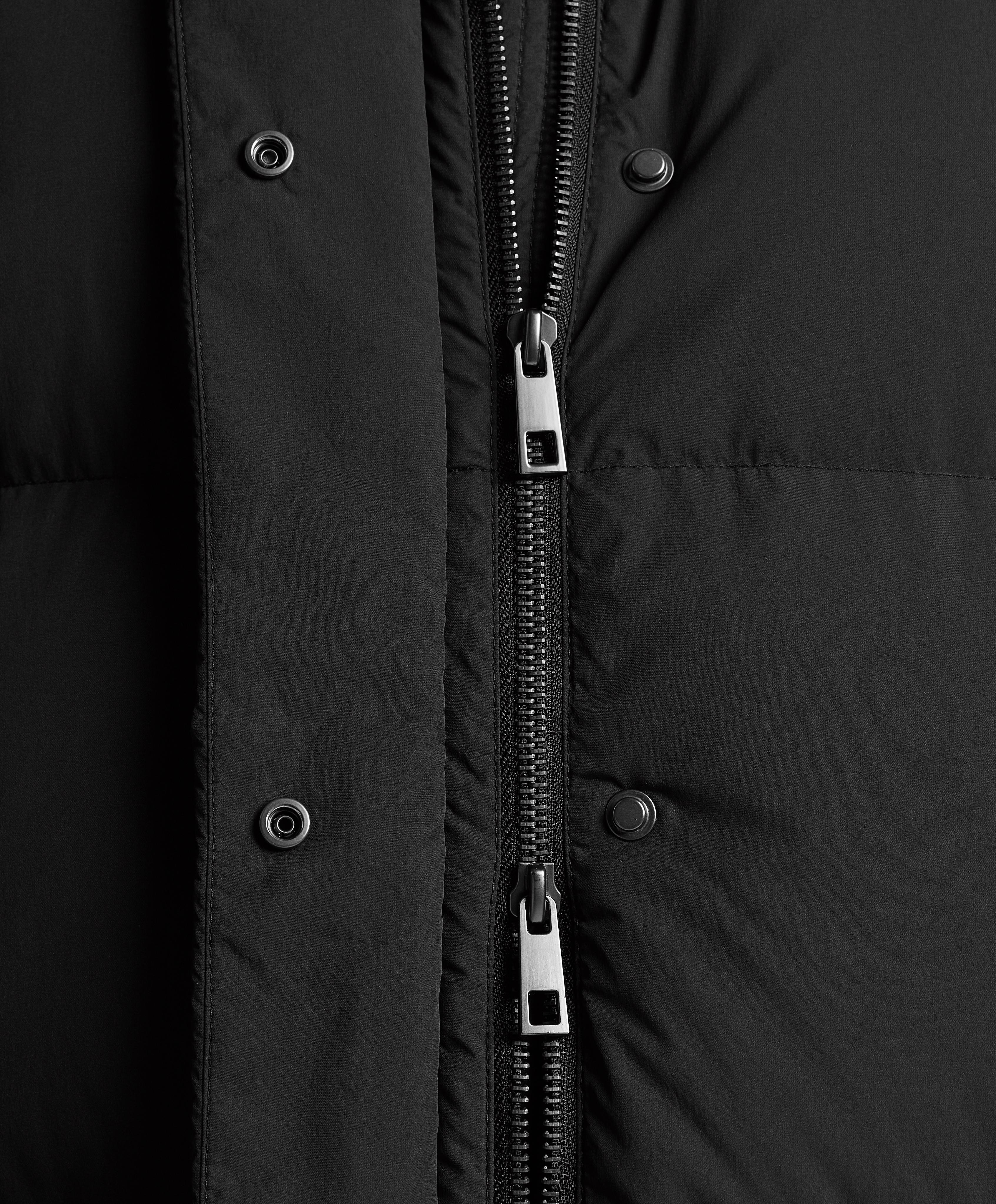 Long 100% down padded jacket — BLACK