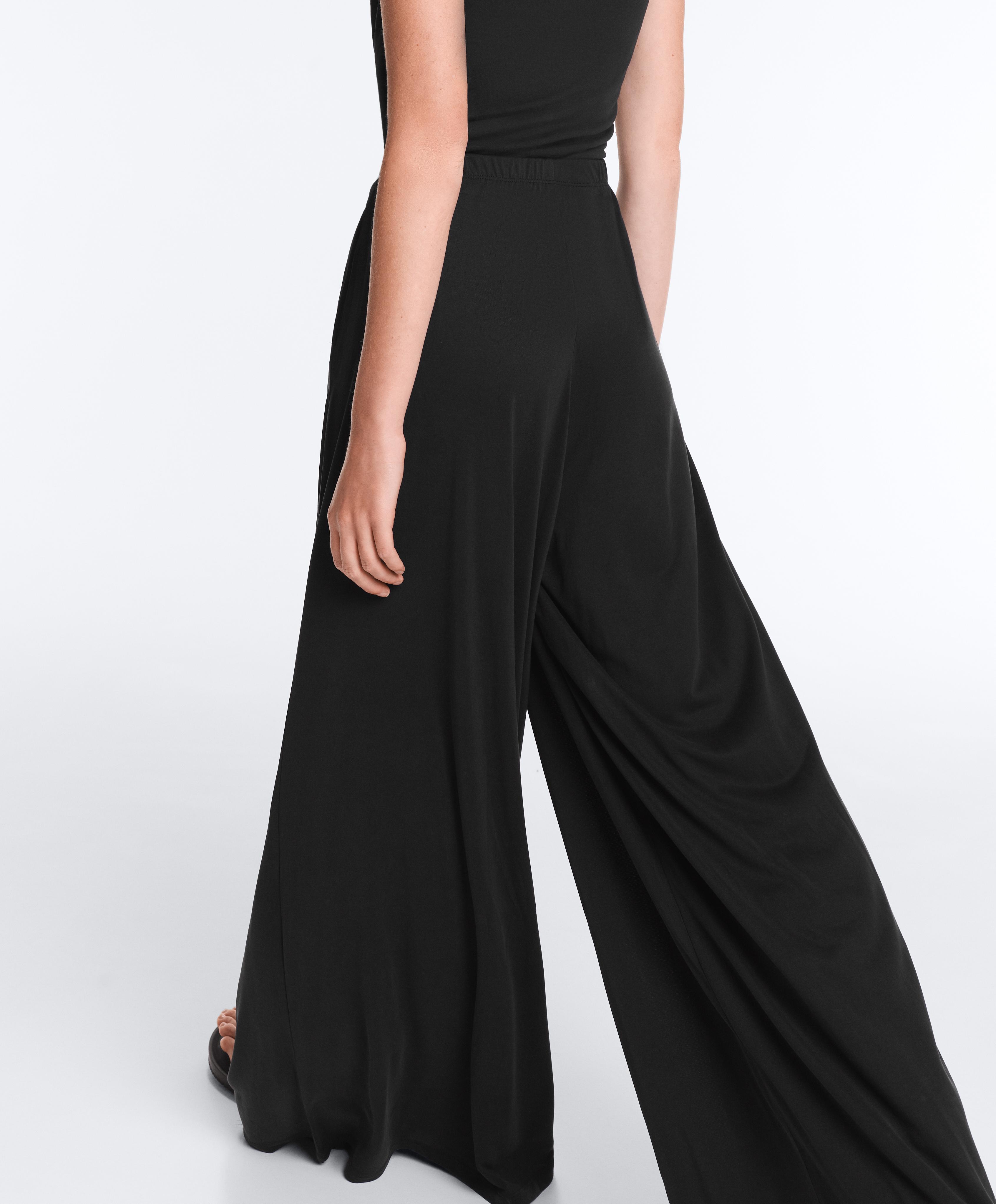 Crossover modal blend jumpsuit — BLACK