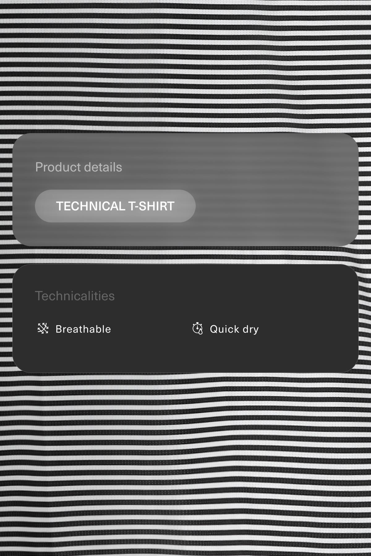 Striped long-sleeved technical T-shirt — BLACK