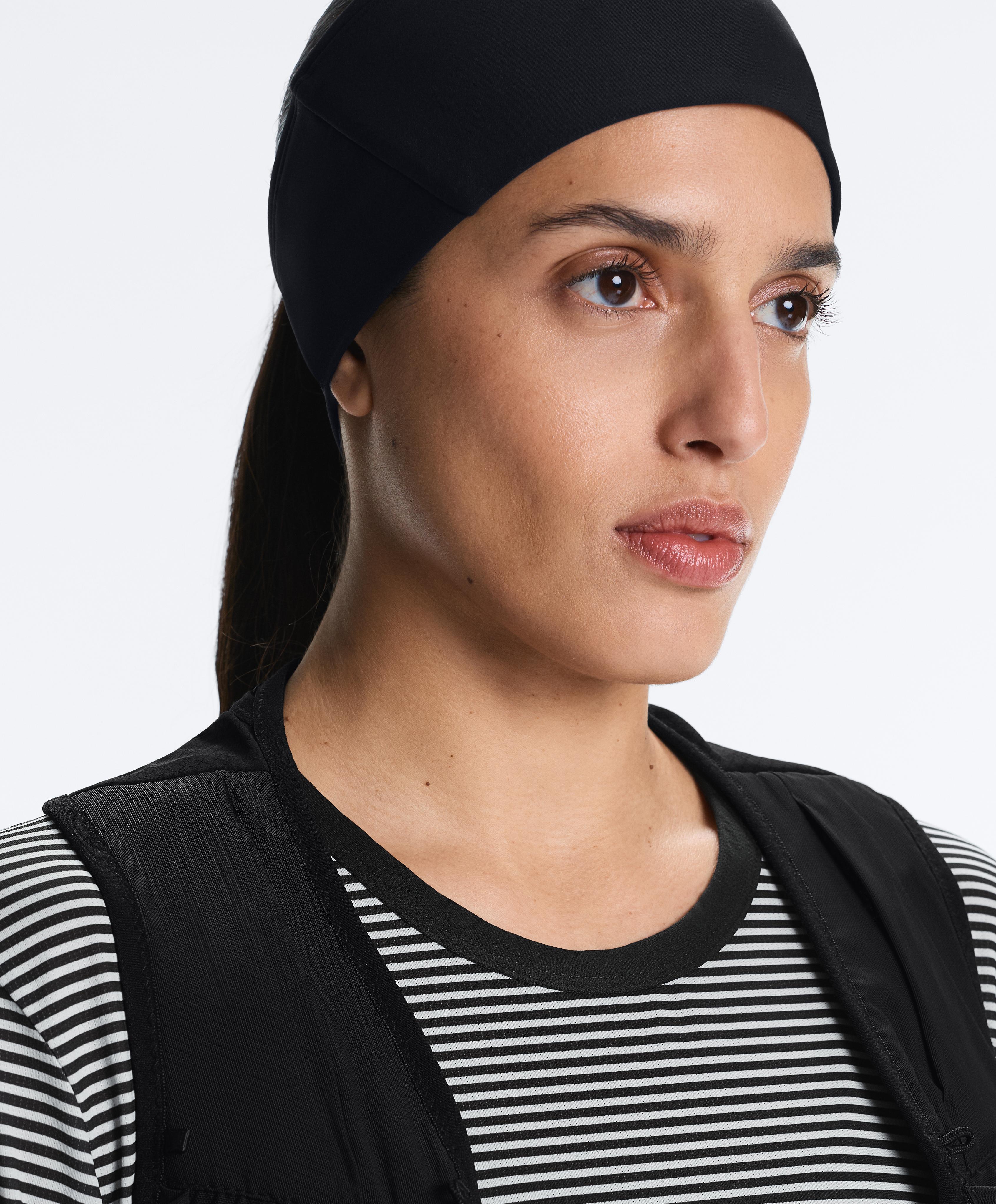 Striped long-sleeved technical T-shirt — BLACK