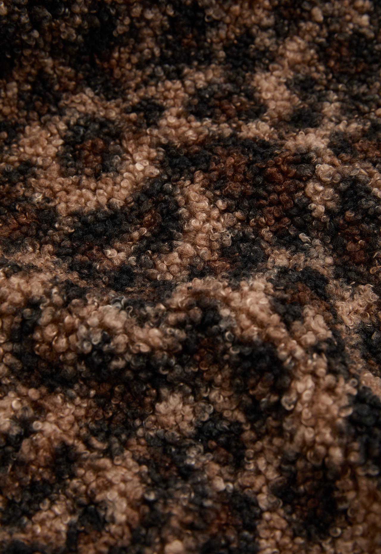Leopard faux-shearling jacket — PALE TAN