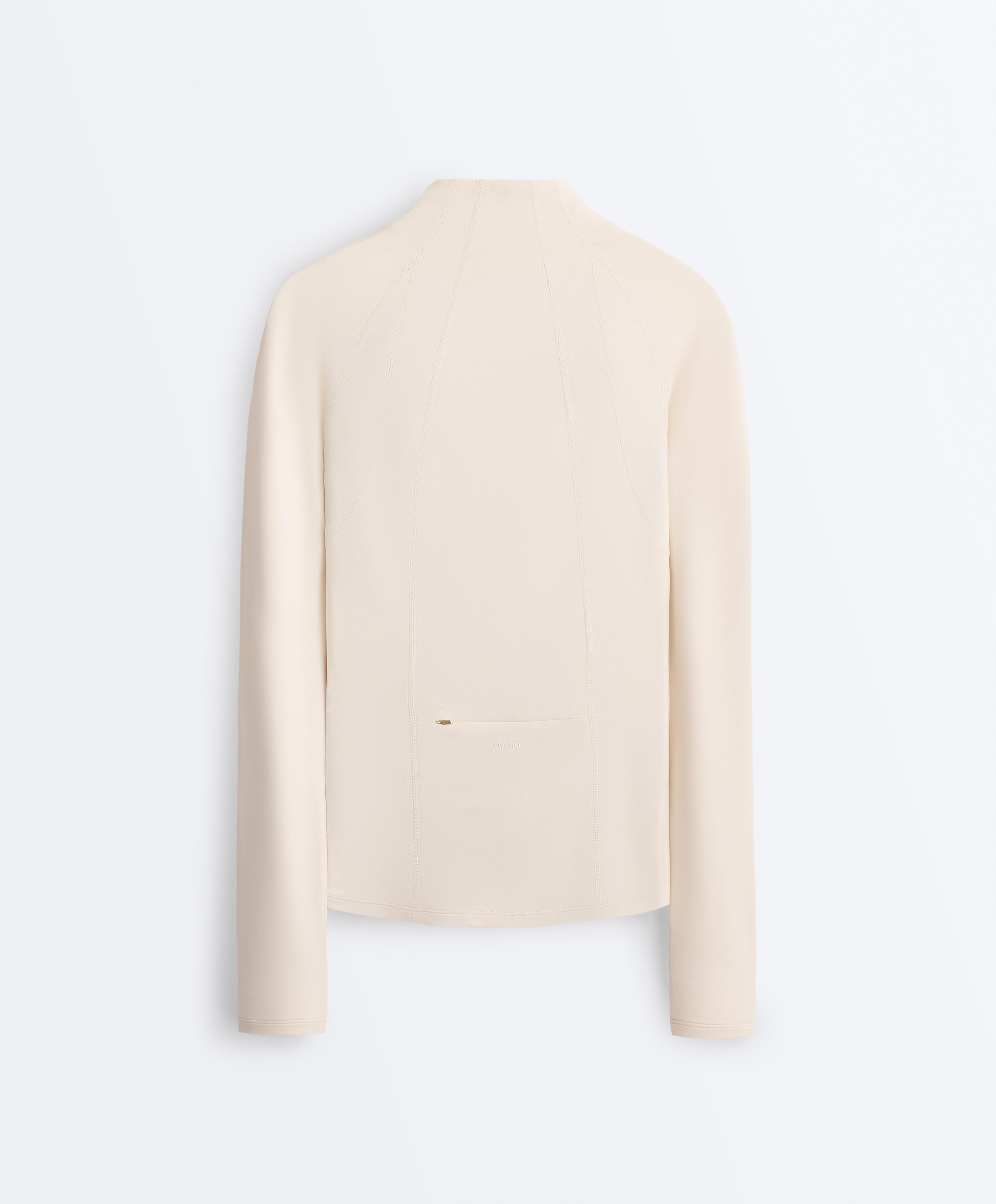 Light warm technical jacket with seams — PALE ECRU