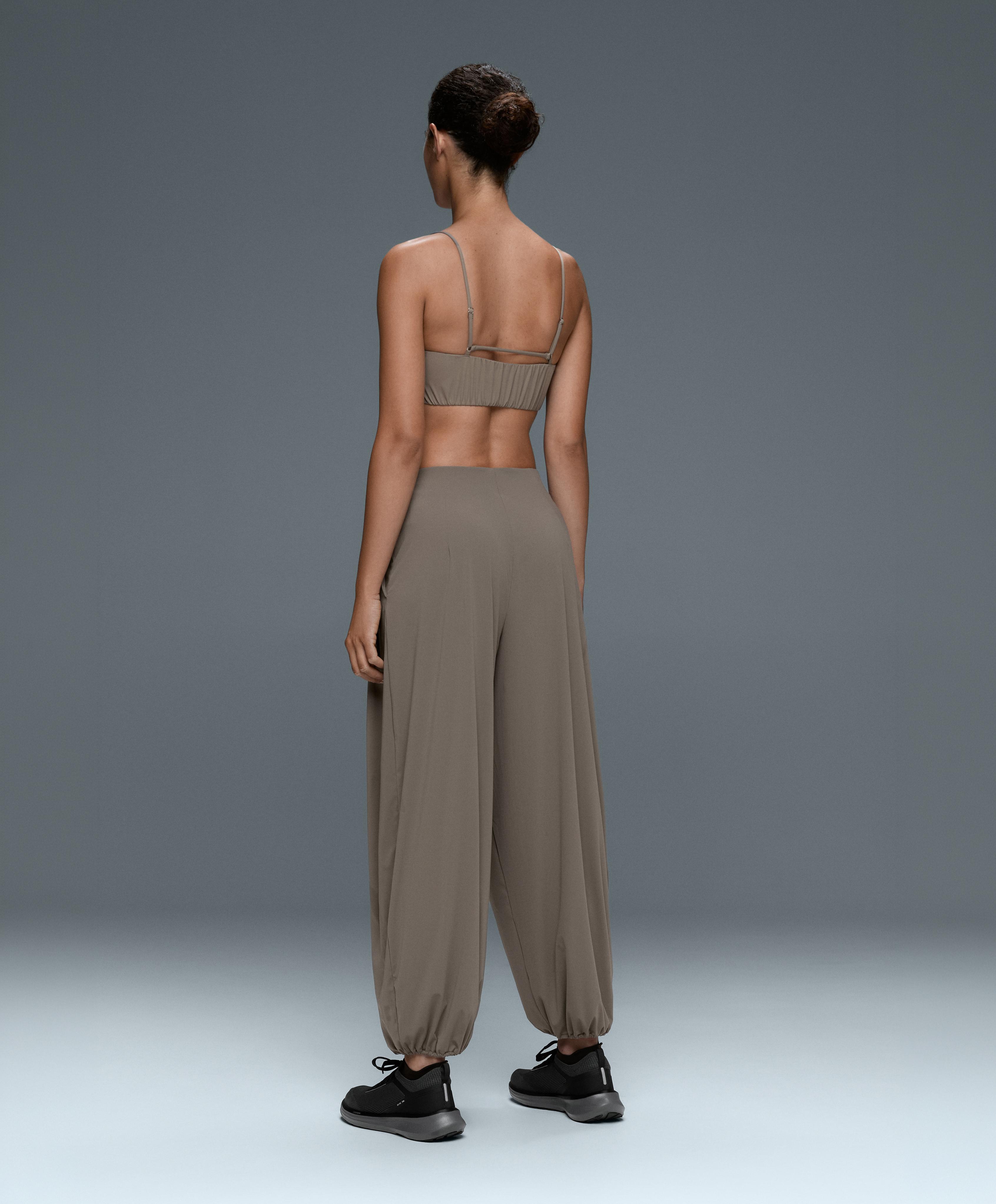 Light Touch ruched low-support bra — KHAKI-GREY