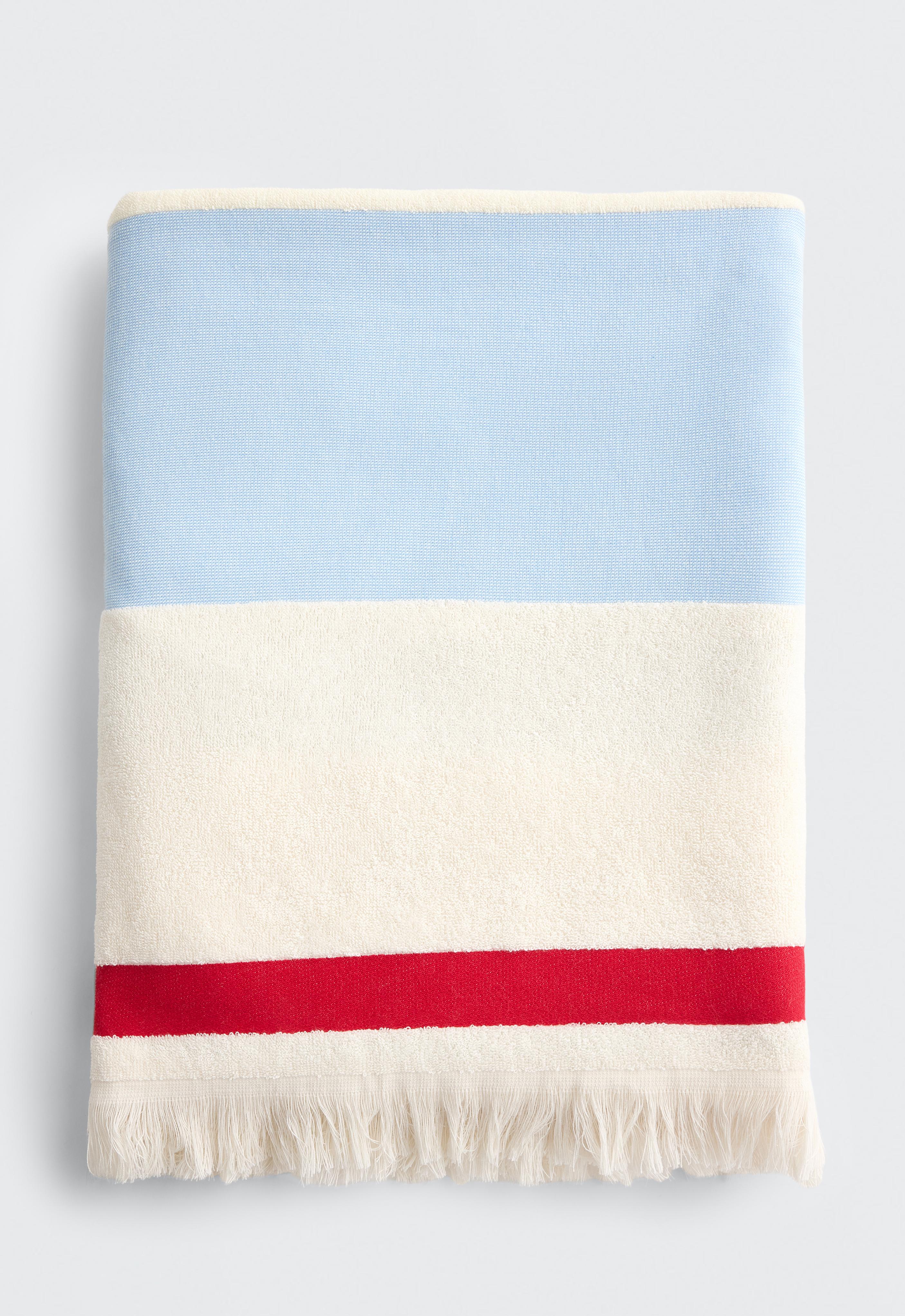 Striped 100% cotton towel - Sale