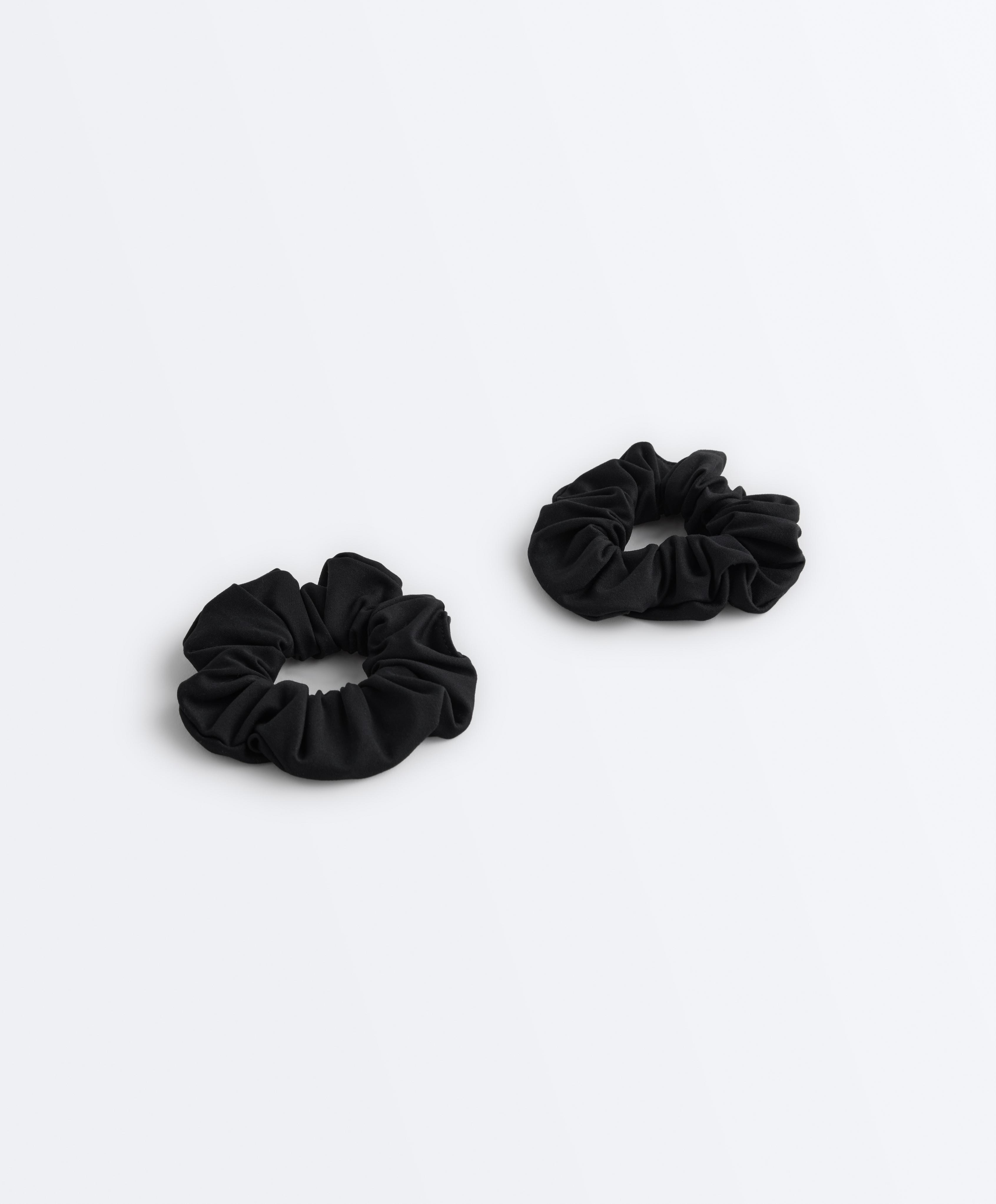 2 large hair scrunchies — BLACK
