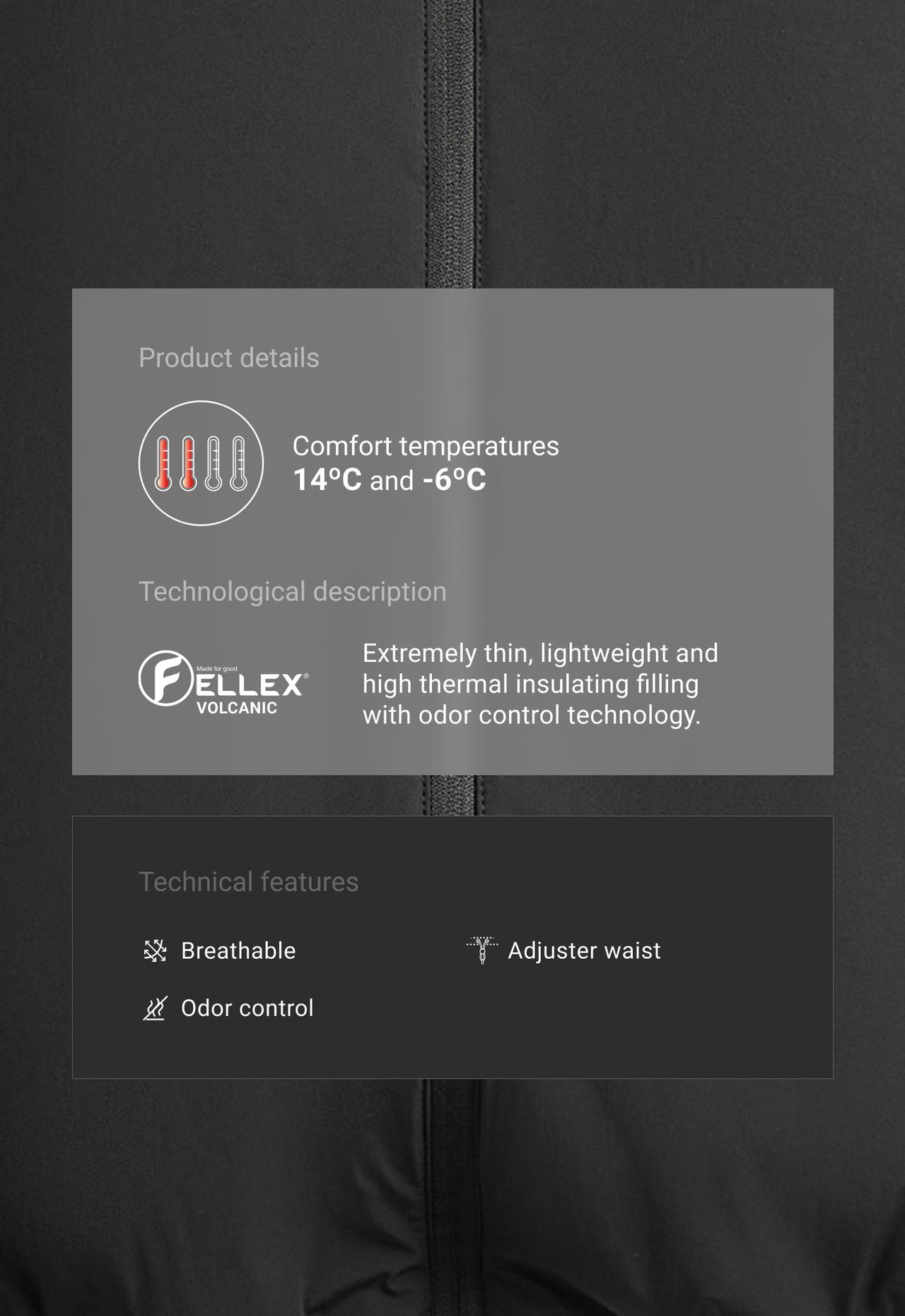 FELLEX® Volcanic technical padded boxy jacket — BLACK
