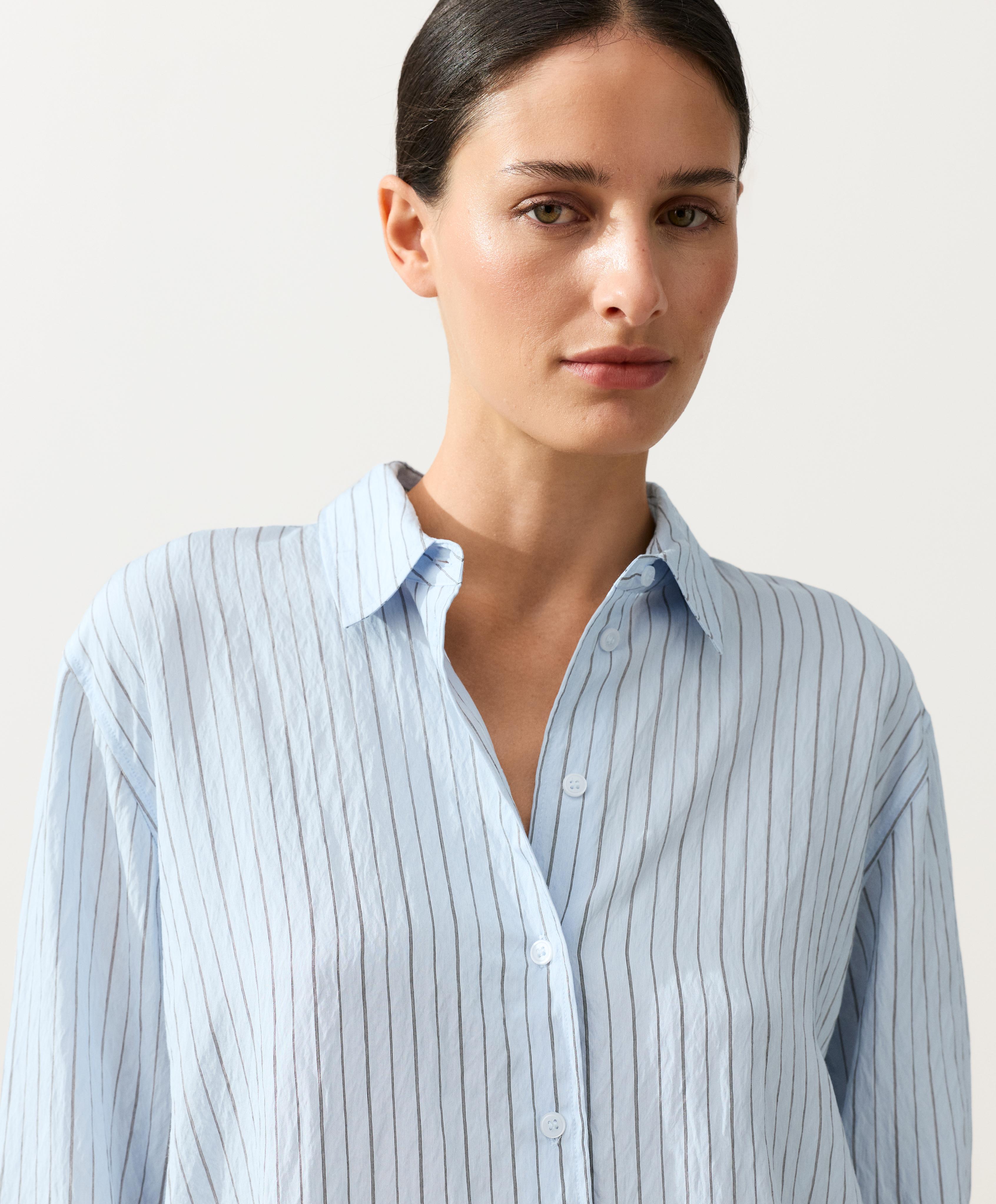 Regular striped shirt — DUSTY-BLUE