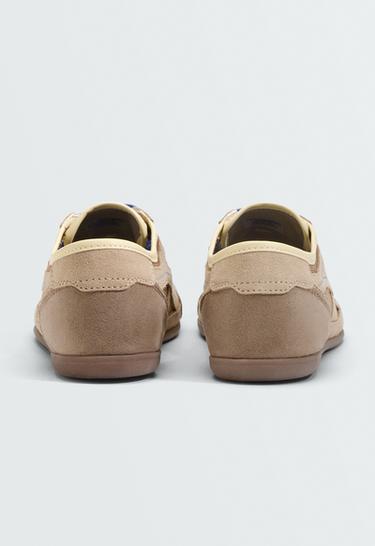 Split-suede and mesh trainers — TOASTED BROWN 5