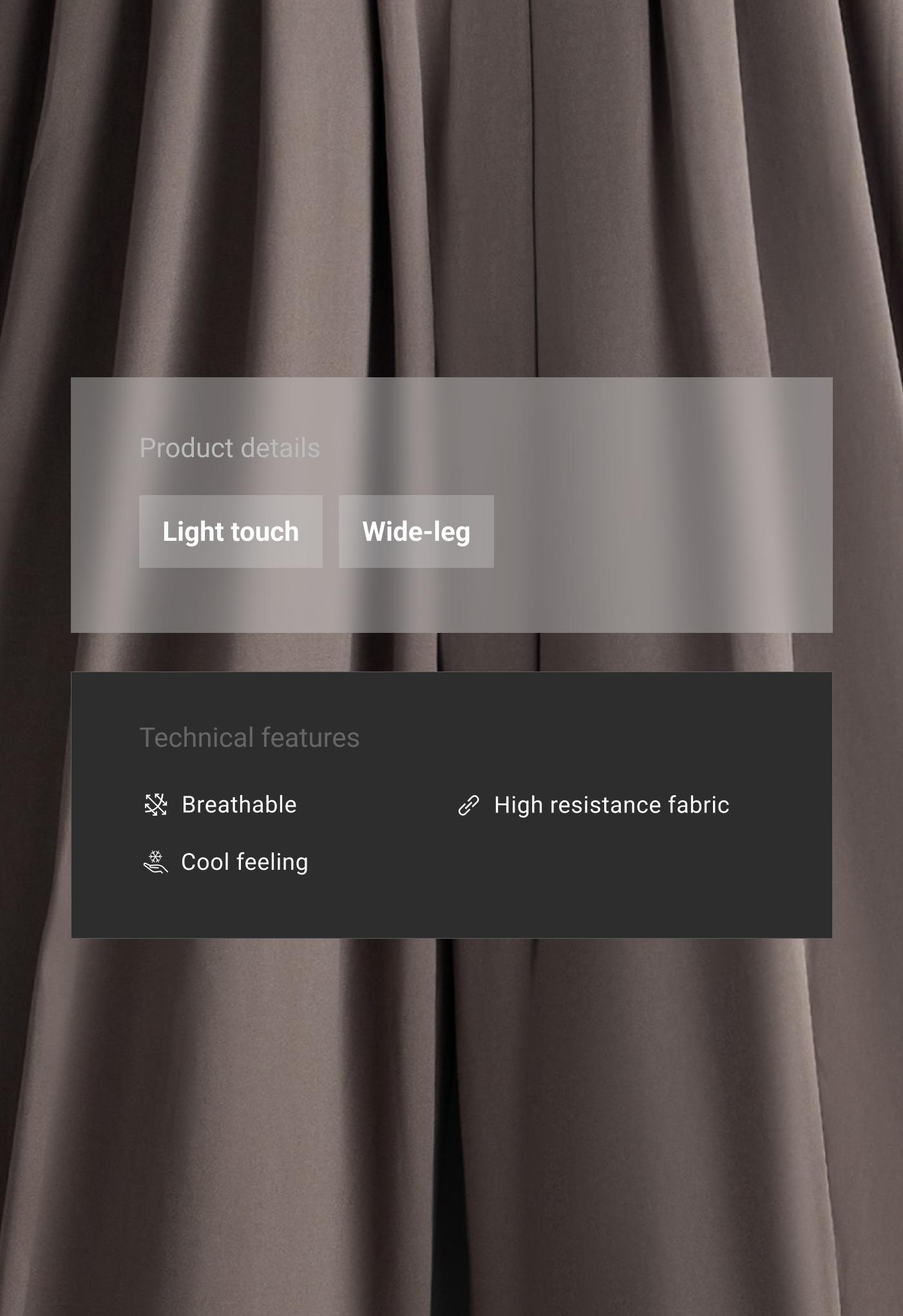 Light Touch wide-leg pleated trousers — BROWN-KHAKI