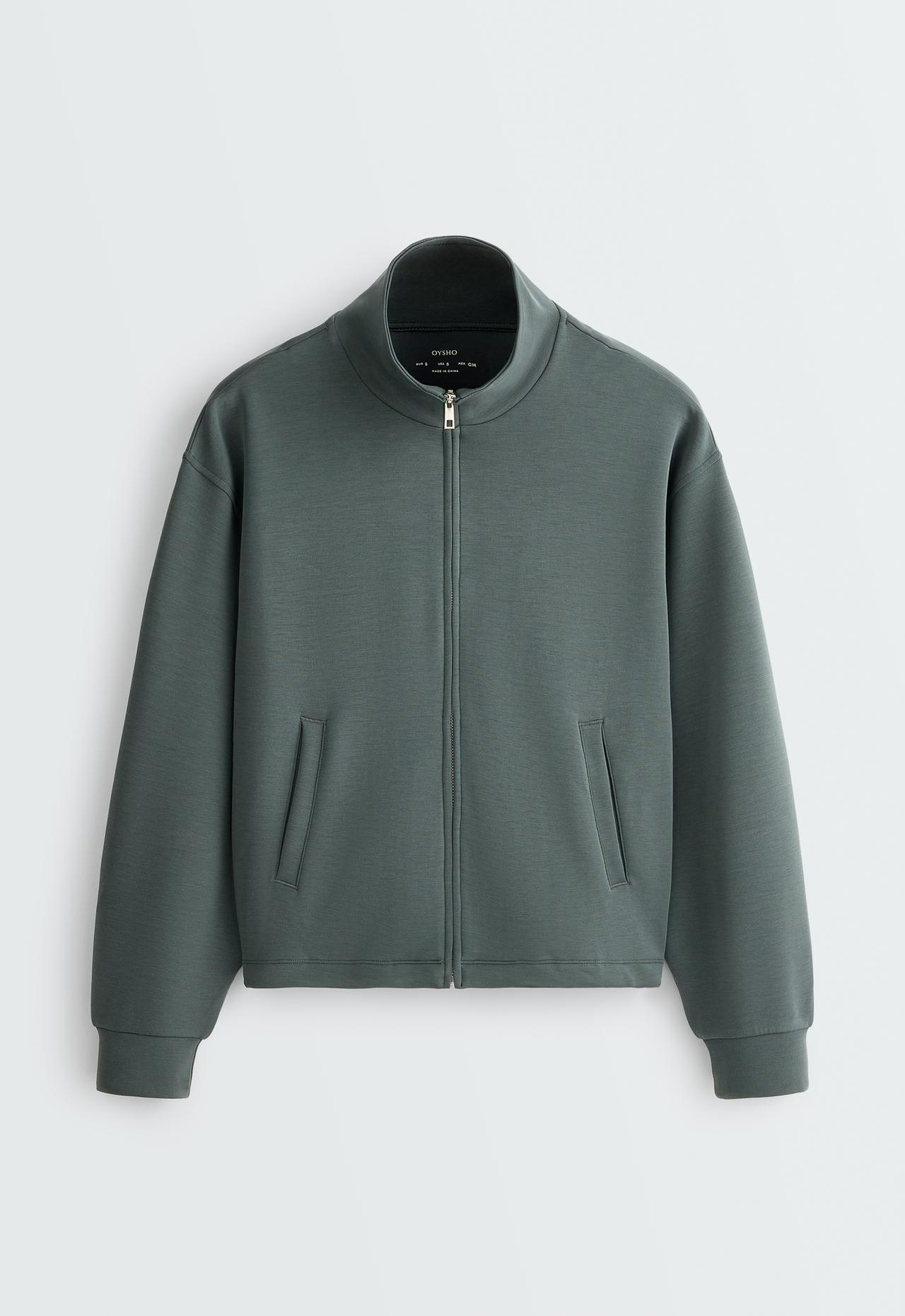 High-neck jacket with modal — OCEAN