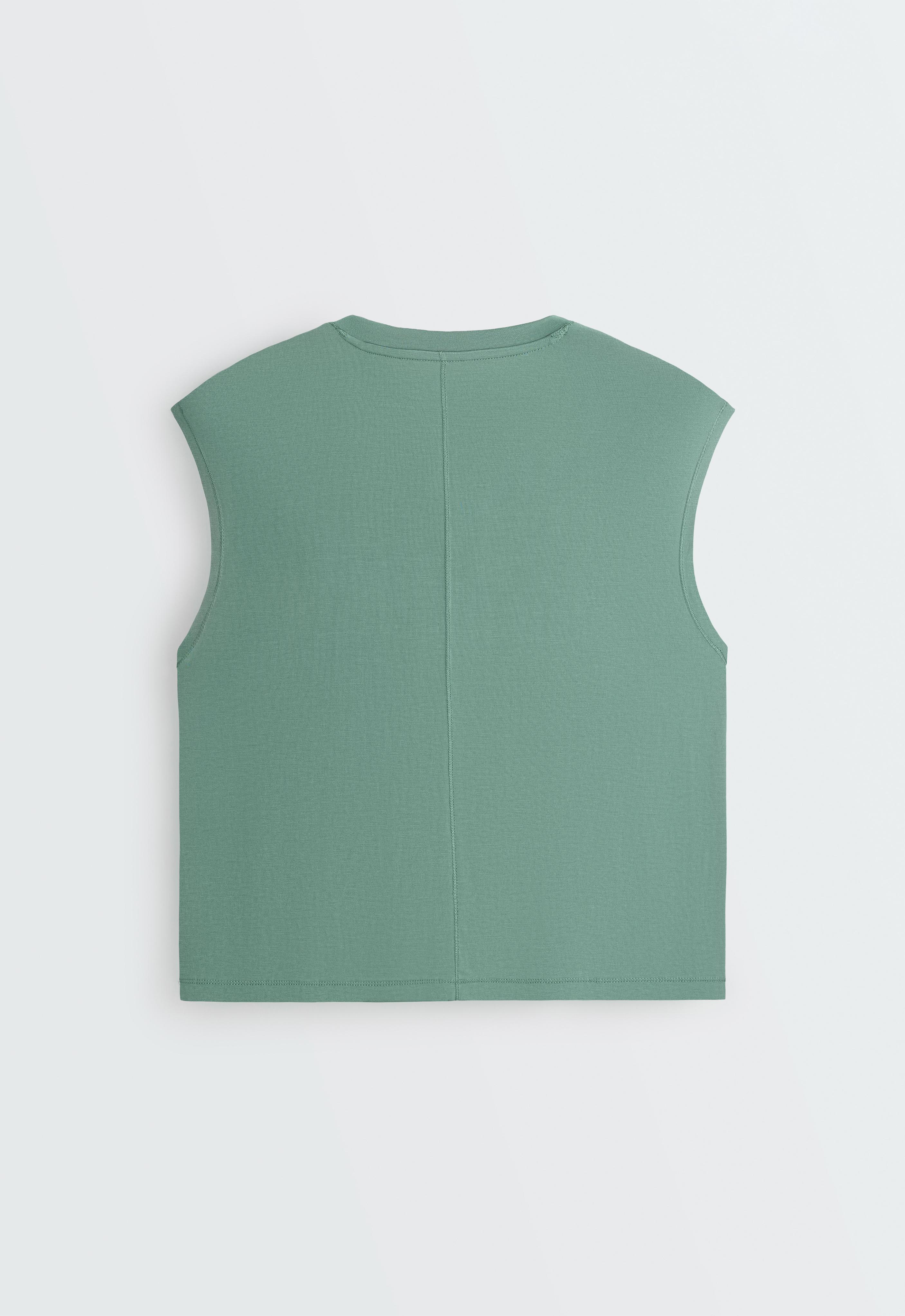Modal blend sleeveless T-shirt — GREEN