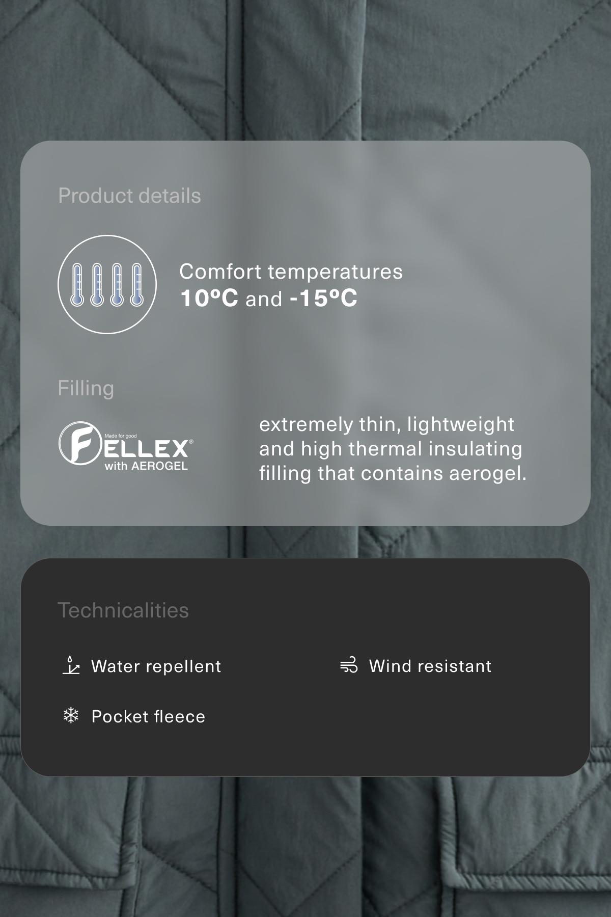 FELLEX® AEROGEL water-repellent padded jacket — ANTHRACITE GREY