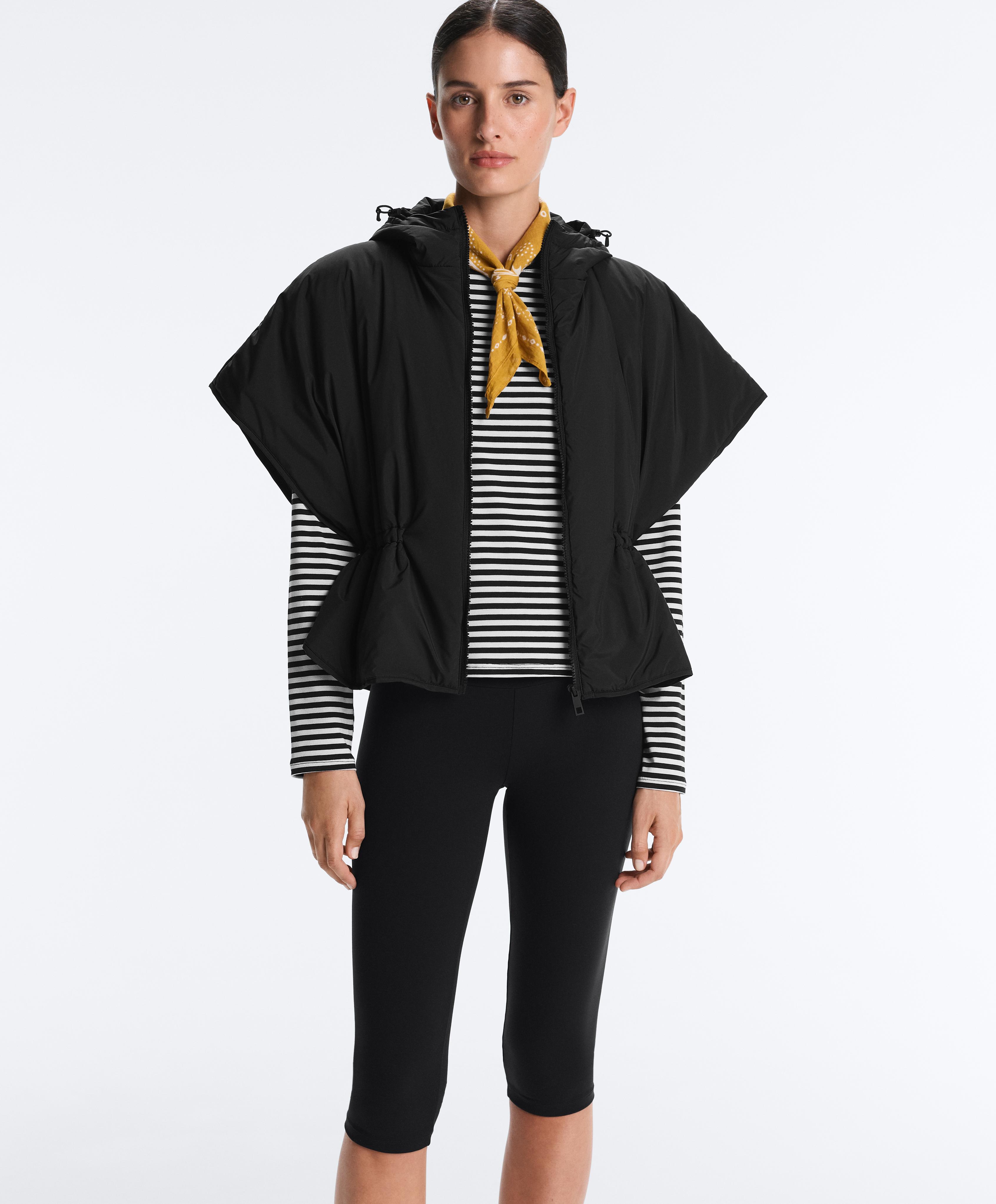 Hooded padded gilet — BLACK
