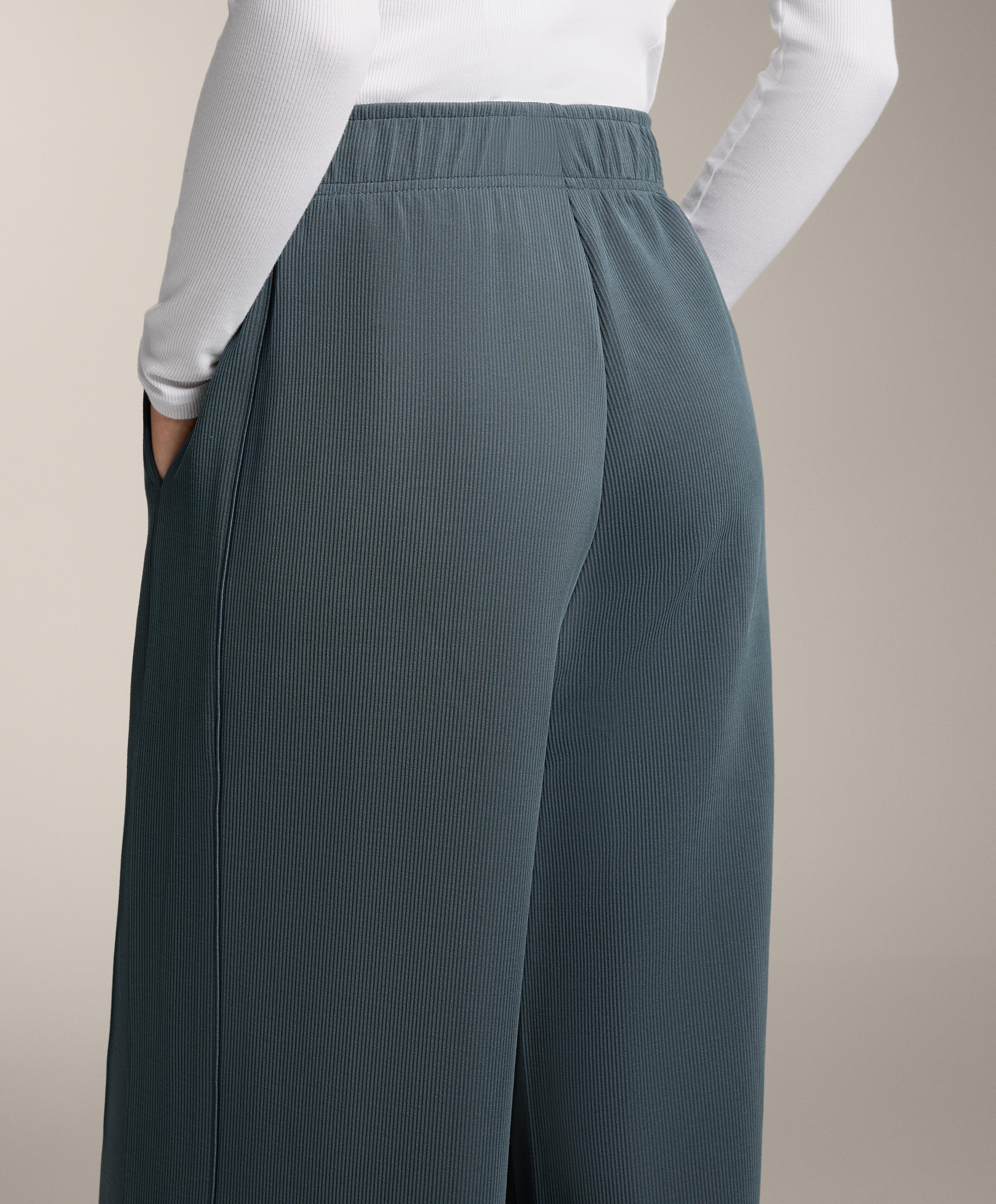 Straight-leg rib trousers with 29% modal - Sale Straight-leg rib trousers with 29% modal - Sale