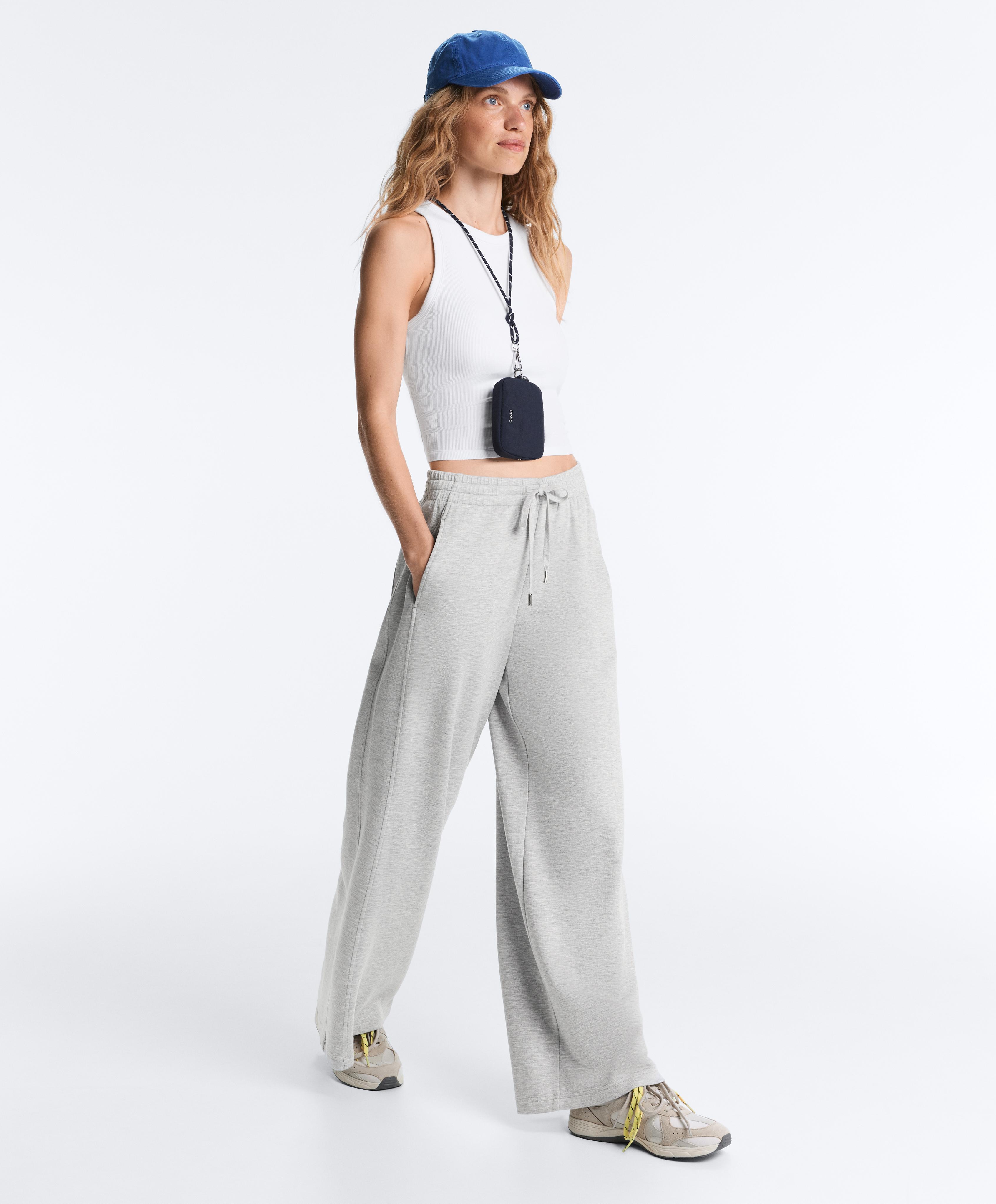 Rib modal blend long tank top — WHITE